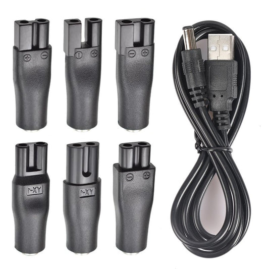 BaiWeiDun Universal Replacement 7PCS USB 5V Charger Cable, Compatible for Electric Hair Clippers, Beard Trimmers, Shavers, Beauty Instruments, Desk Lamps, Purifiers. (1)