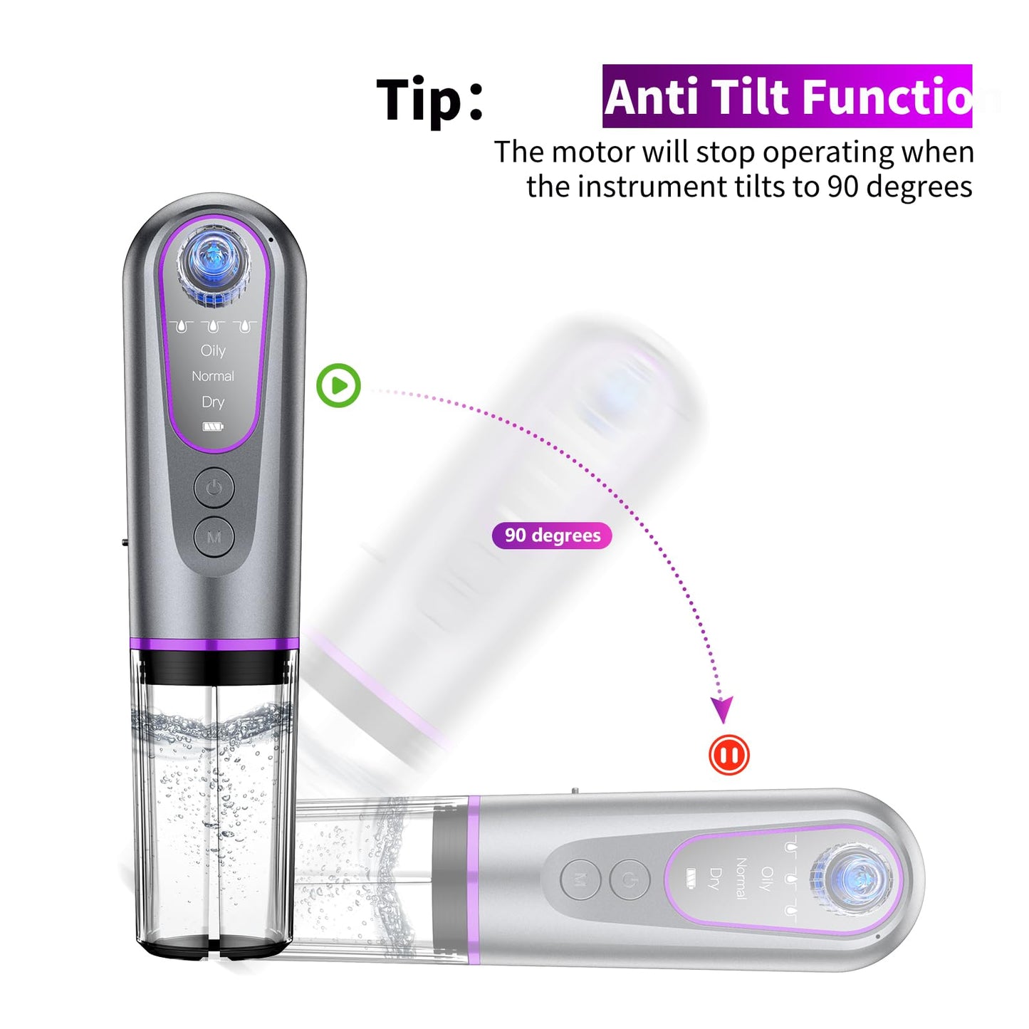 Blackhead Remover Suction Pore Vacuum Hydro Facials Hydrating Pore Cleaner Machine Pimple Extractor with USB Charging Cable Beauty Device