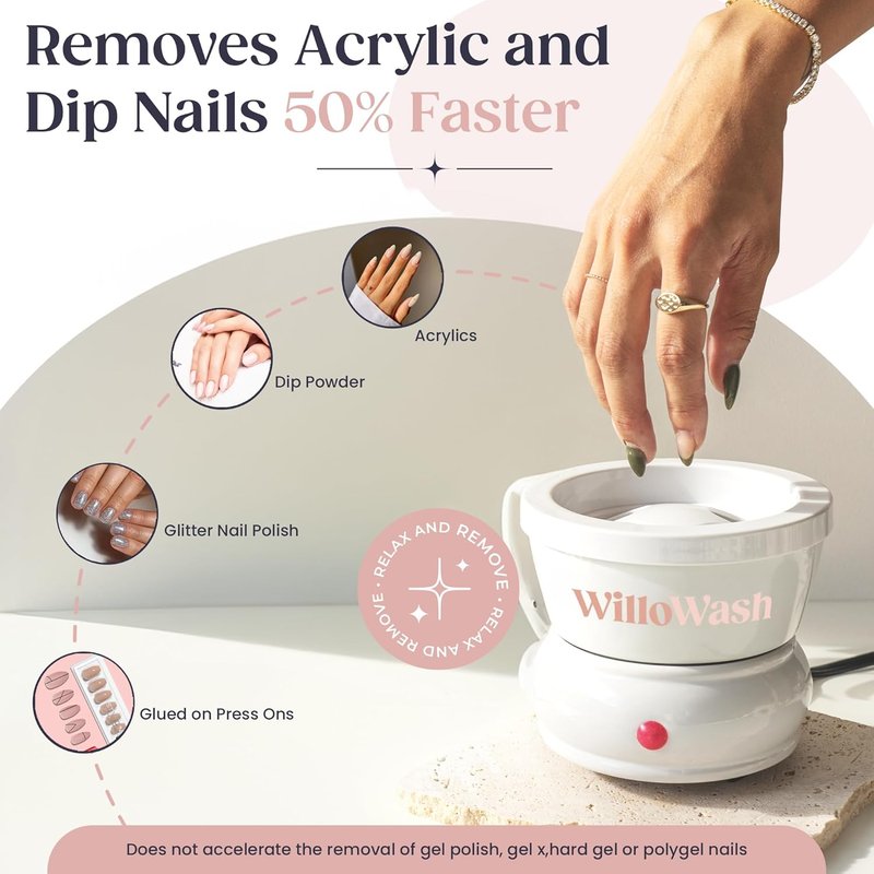 Electric Acetone Nail Remover Bowl - Heated Soaking Kit for Fast Acrylic & Dip Powder Removal | Ideal for Home Use