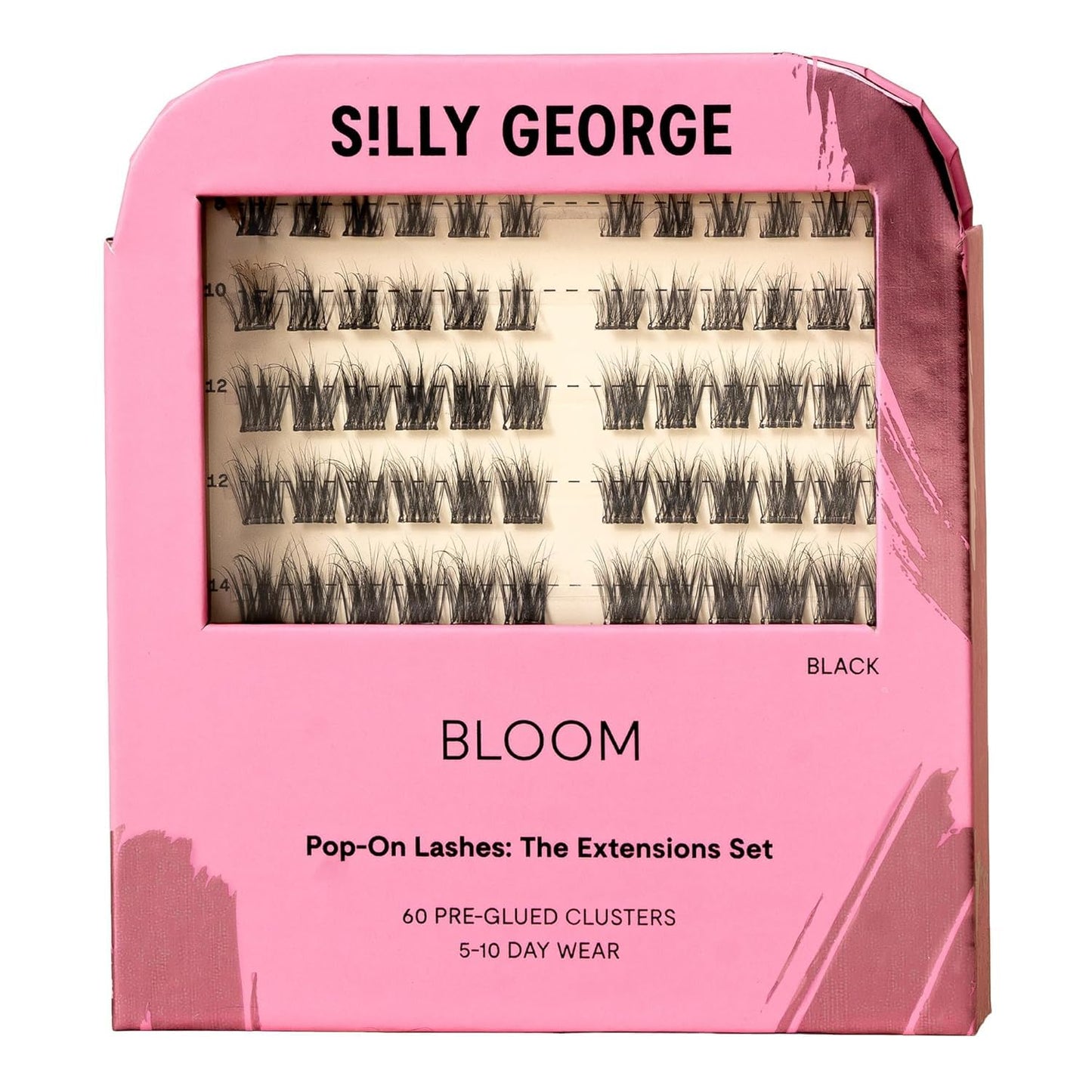 Silly George Pop-On Lashes - DIY Pre-Glued Faux Eyelash Clusters for Natural Look | Bloom, 5-7 Pairs, 60 Clusters