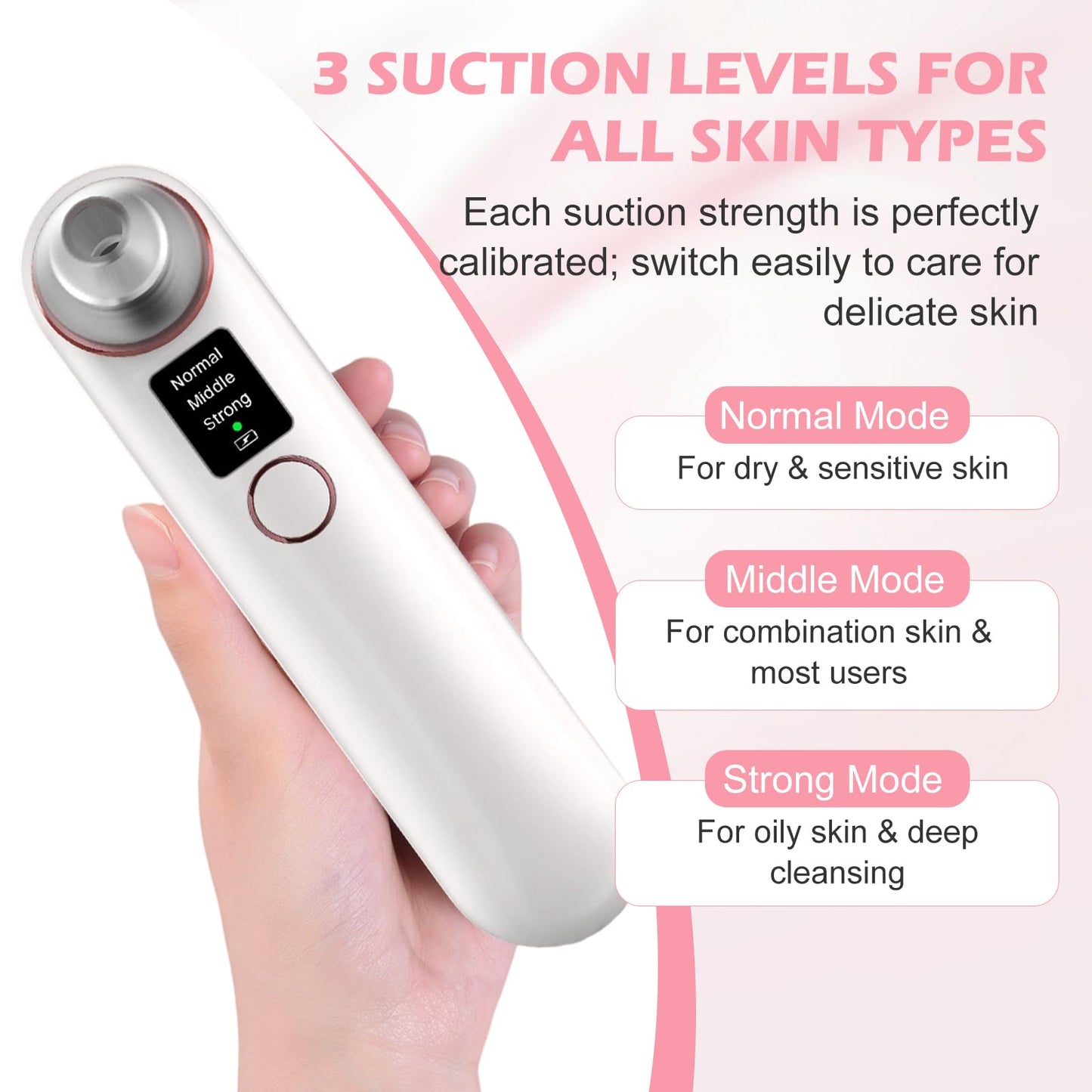 2026 Upgrade Pore Vacuum with Camera for, USB Rechargeable Blackhead Remover Pore Vacuum, Blackhead Remover for Face with 3 Attachments & 3 Suction Levels, Face Vacuum Pore Cleanser for Women & Men