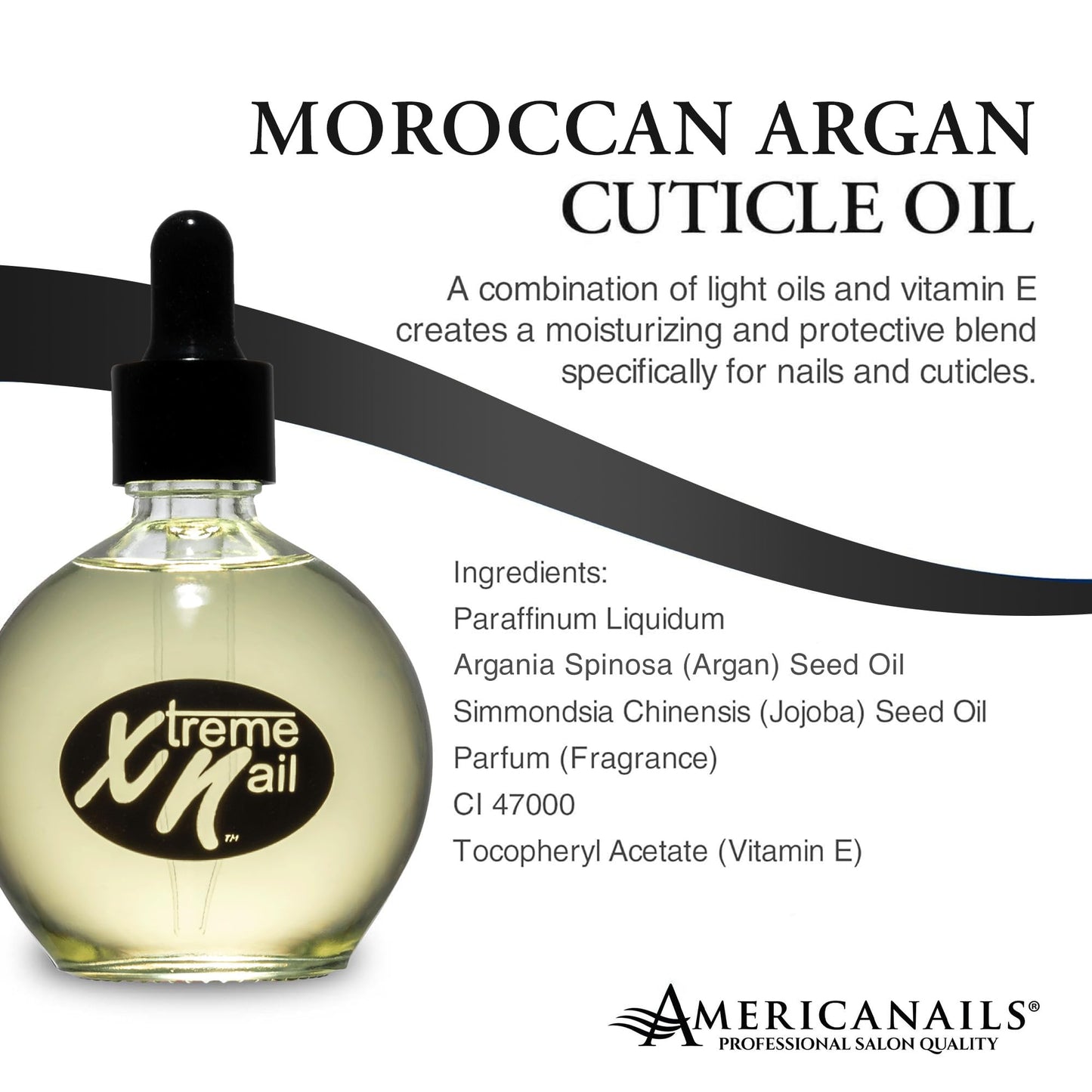 AMERICANAILS .COM Xtreme Nail Cuticle Oil - Hydrating, Scented Oil for Radiant Cosmetic Nail - Replenishes & Softens Cuticles - With Vitamin E - Moroccan Argan, 2.5oz