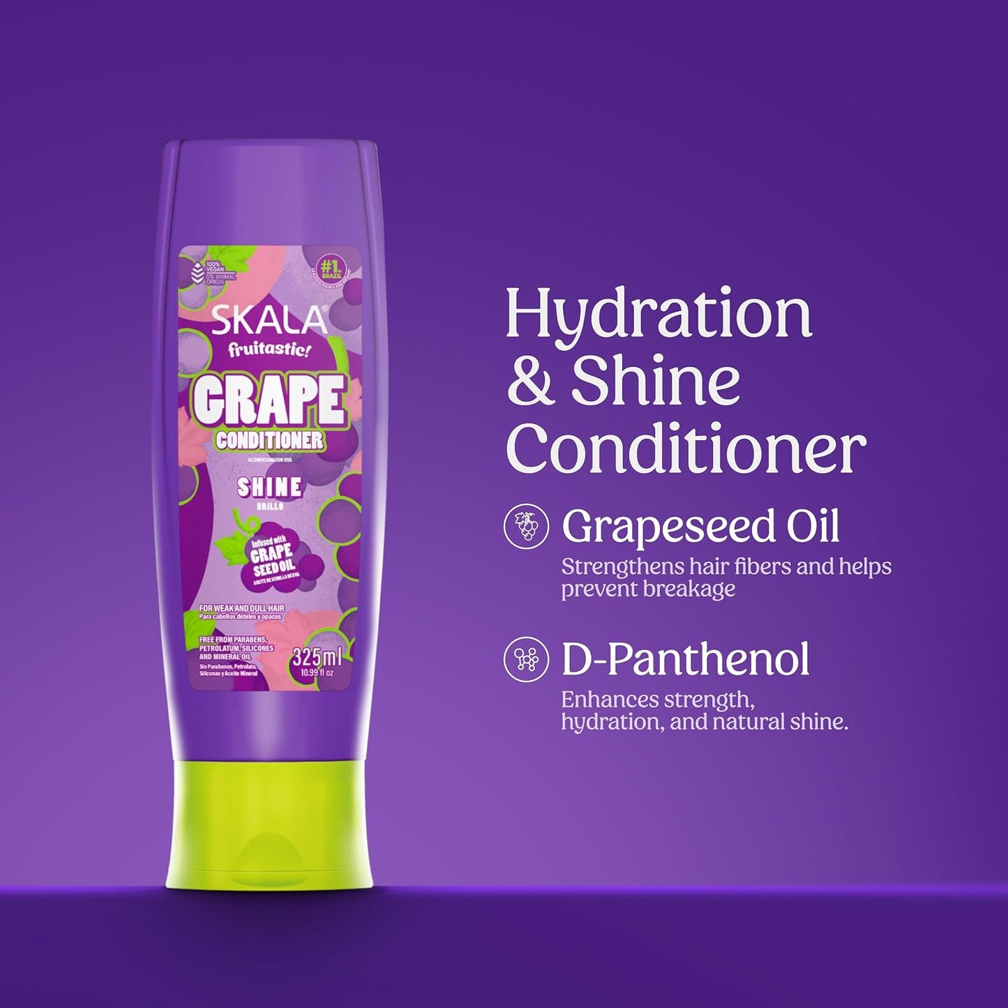 SKALA Grape Conditioner for Weak, Dull Hair - Shine & Hydration, 10.99 fl oz