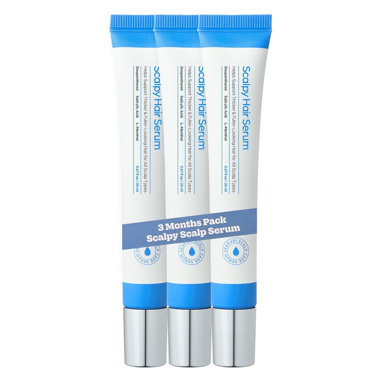 Seapuri Hair Growth Serum for Thinning Hair - Korean Scalp Treatment with Salicylic Acid & Menthol | Supports Density & Thickness