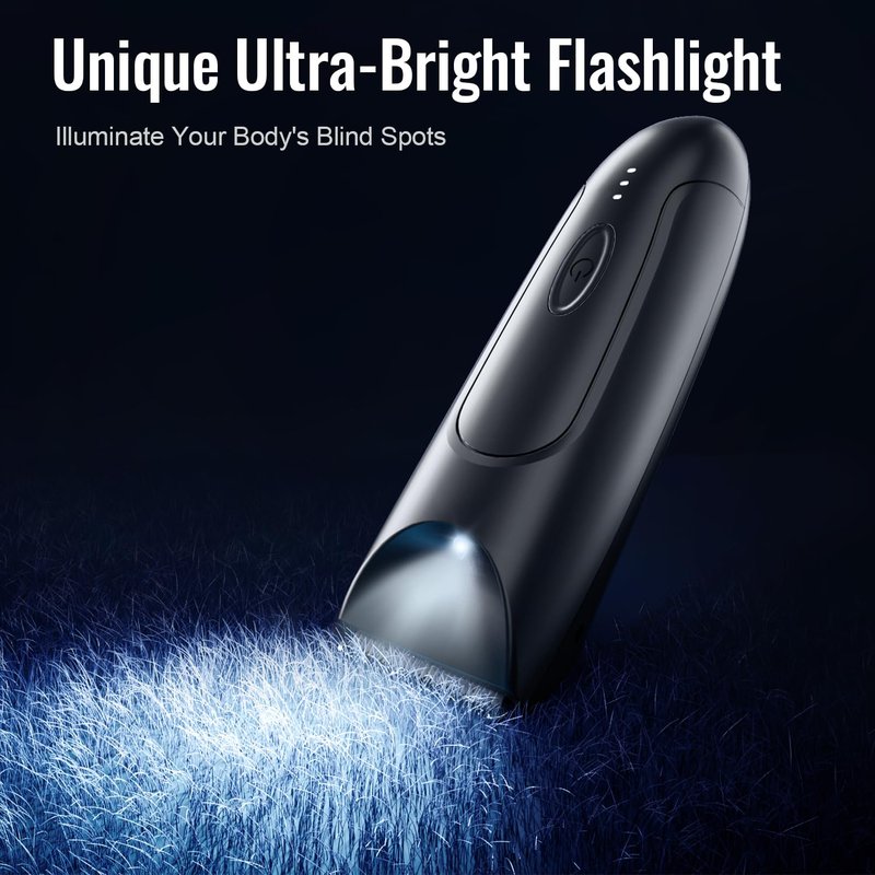 CLEVEB Body Hair Trimmer for Men & Women, Waterproof Rechargeable, Length Adjustable, Multifunctional Shaver with LED Indicator