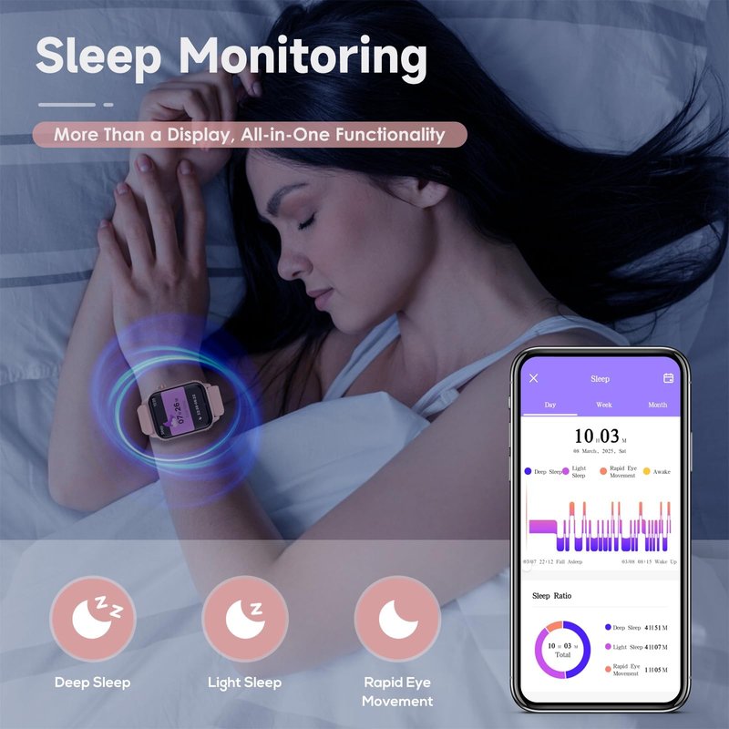 Smart Watch for Women, 120 Sports Modes Smartwatch with 1.83" HD, Alexa Built-in, Heart Rate/Sleep Monitor, IP67 Waterproof, Bluetooth Call & Music Control Fitness Watch for iPhone/Android (Pale Pink)
