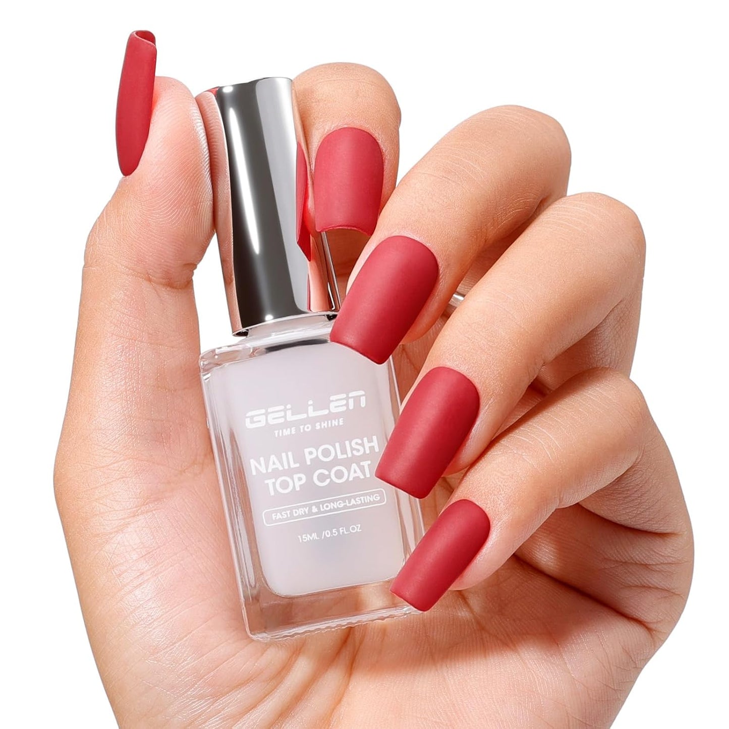GELLEN 4-in-1 Clear Nail Polish - Base Coat, Sheer Tinted Milky Pink | Ridge Filler & Nail Strengthener