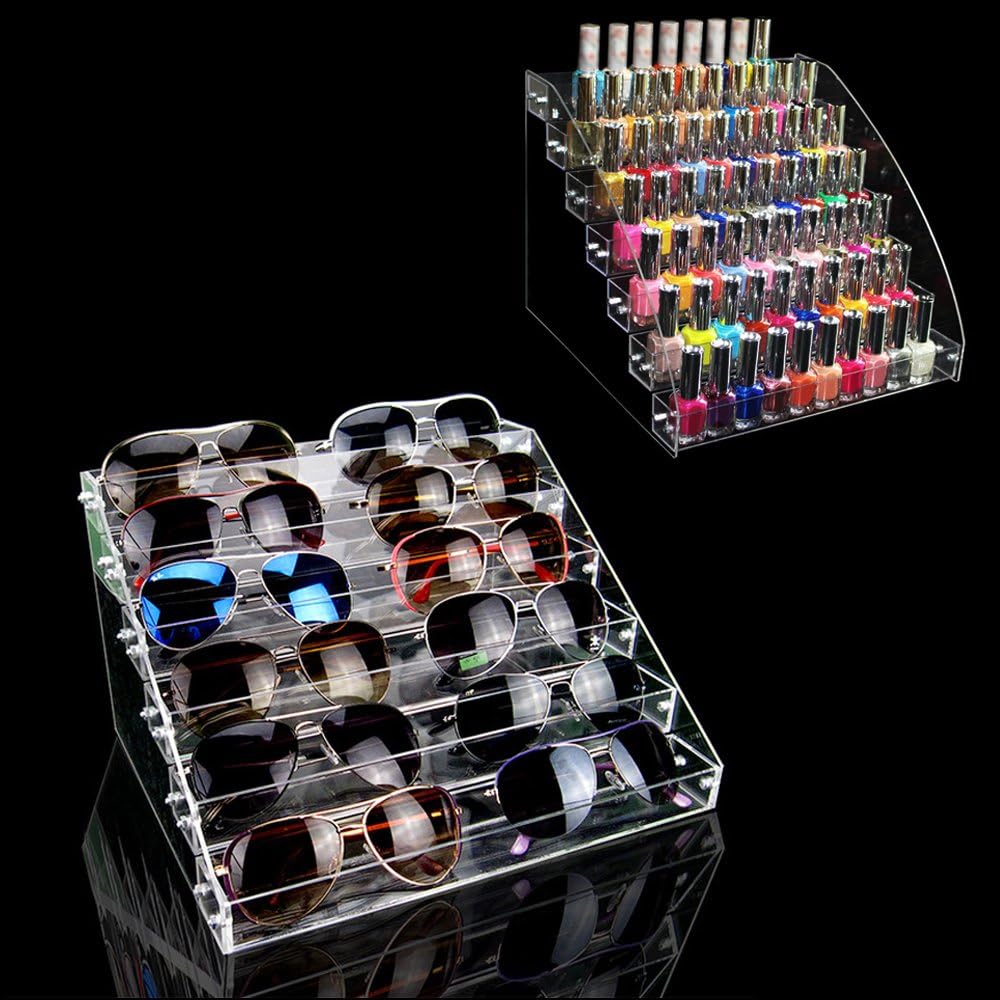 Essential Oils Nail Polish Rack - 7-Tier Acrylic Organizer for Lipstick & Dropper Bottles | Tall Display Shelf for Countertop