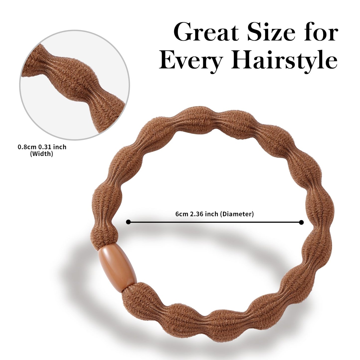 CZZXI - 30Ct Large Hair Ties & Ponytail Holders for Thick Hair (2.2" x 0.32"), 3X Strong Hair Ties, All-Day Comfort, Hair Accessories for Women & Men