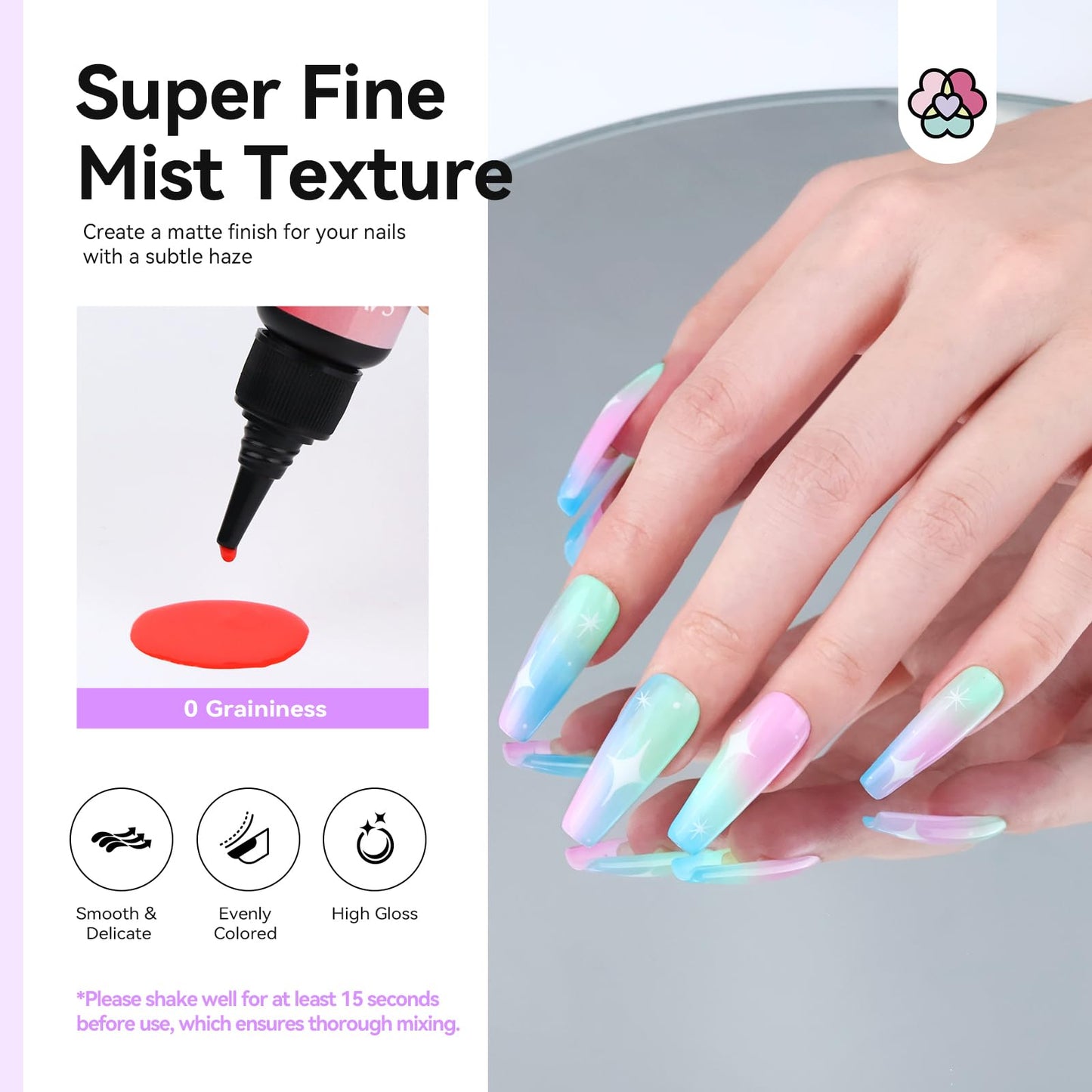 SAVILAND Airbrush Gel Nail Polish Hema-Free: Dilution-free 30ML Airbrush Polish Set, Cool & Warm Colors Non-Acetone Airbrush Stencils for Nails Airbrush for French Nail Art Manicure DIY Salon & Party