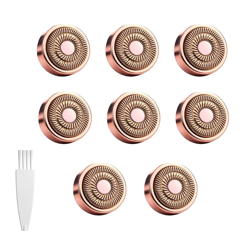 8 Packs Replacement Heads Compatible with Finishing Touch Flawless Gen 2 Facial Hair Remover, Rose Gold Replacement Blades for Women’s Facial Hair Removal Device