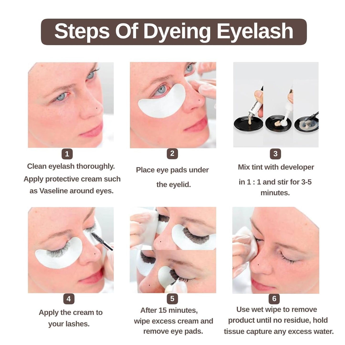 Duoffanny Eyelash & Eyebrow Kit, 2-In-1 Professional Lash & Brow Color Kit, Eye Brow & Eye Lash Coloring Set, Hair Color DIY Easy Use for Salon and Home 7ml (dark black)