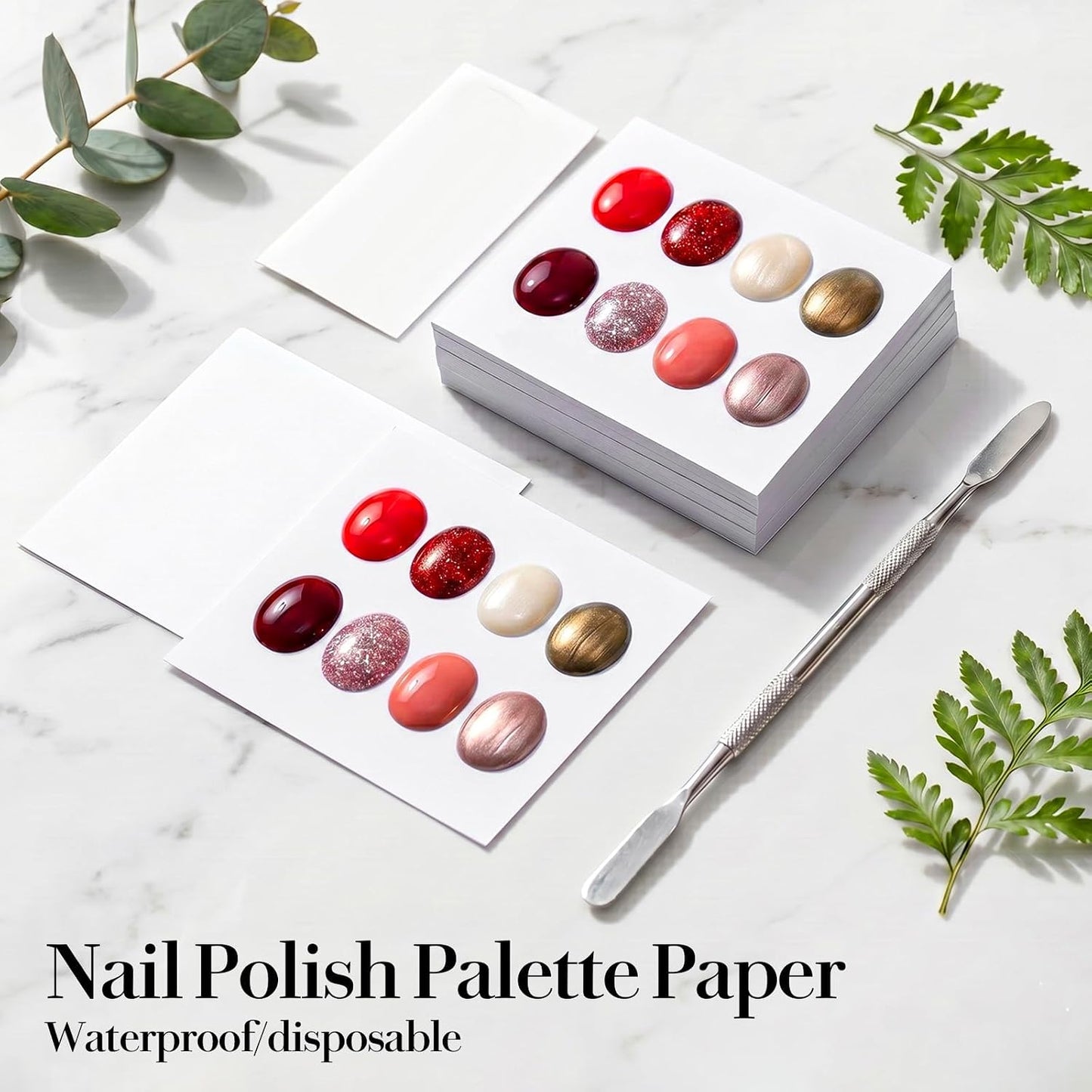 Disposable Nail Art Palette Set - 100 Pcs 3x3 Makeup Palettes with Stirring Rod for Professional & DIY Use