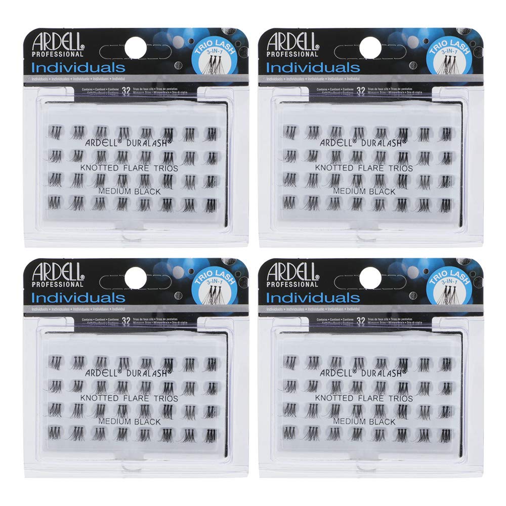 Cluster Lashes - Reusable DIY Lash Trios for Stunning Eyelash Extensions | Black, 4 Pack