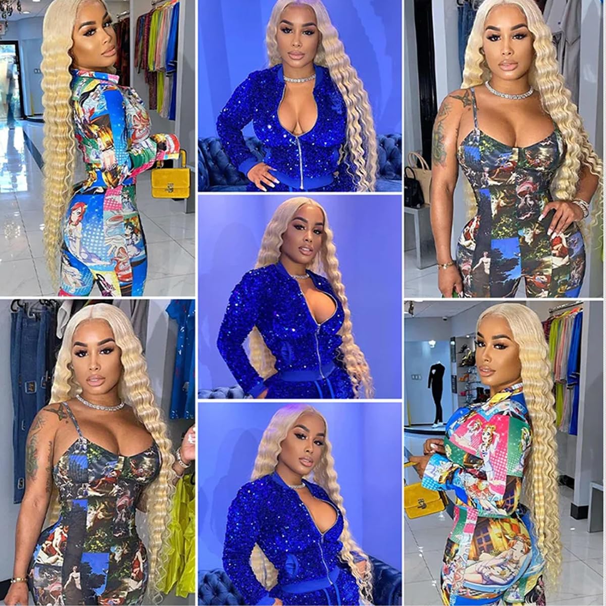 #613 Blonde Bundles Human Hair Honey Blonde Deep Wave Bundles 22 24 26 Inch Unprocessed Brazilian Virgin Hair 3 Bundle 50 Gram Per Bundle Deals Quick Weave Hair Extensions