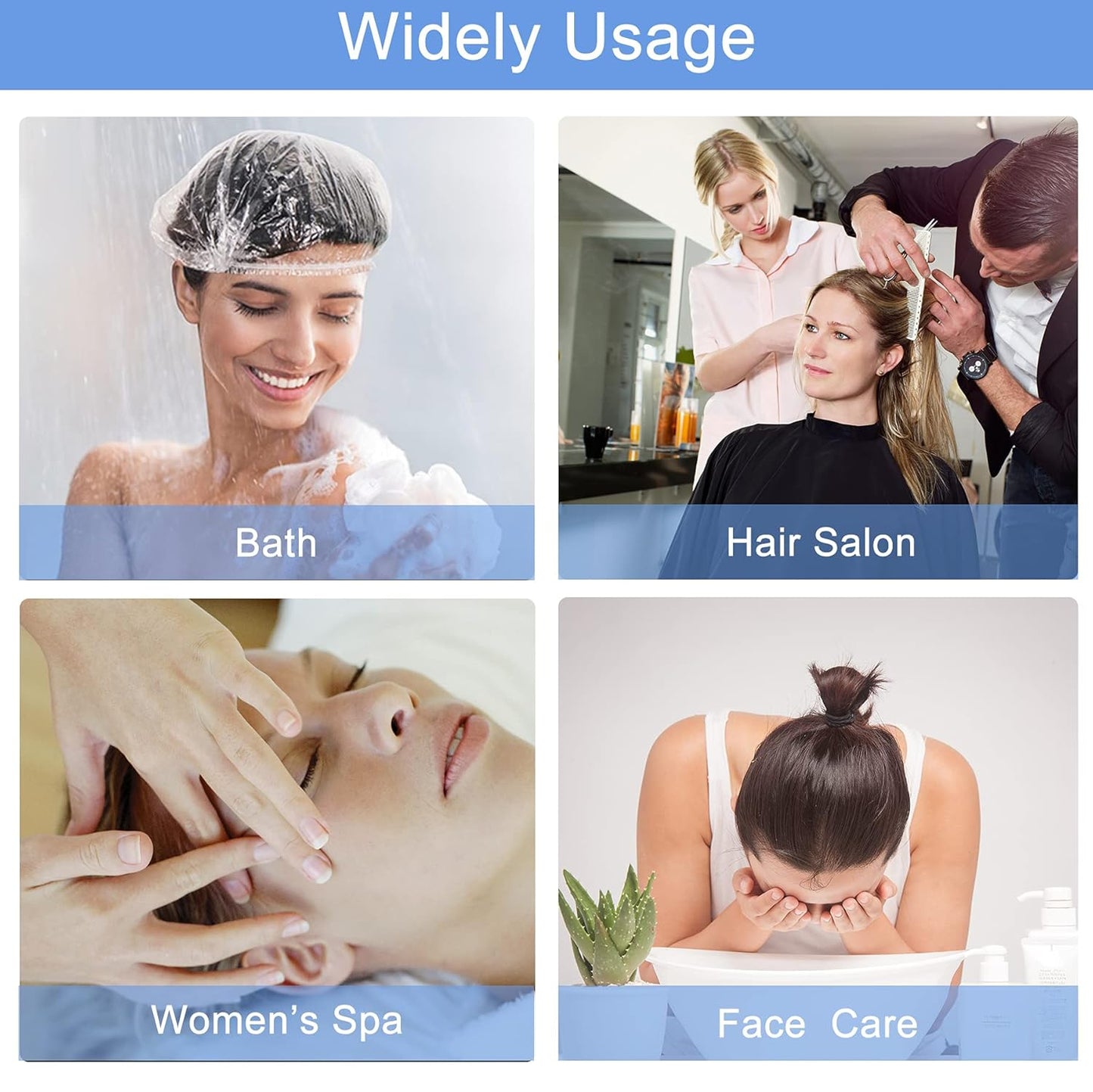 Disposable Shower Caps - 150 PCS Waterproof Hair Bath Caps for Women & Kids | Thickened Design for Home & Travel Use