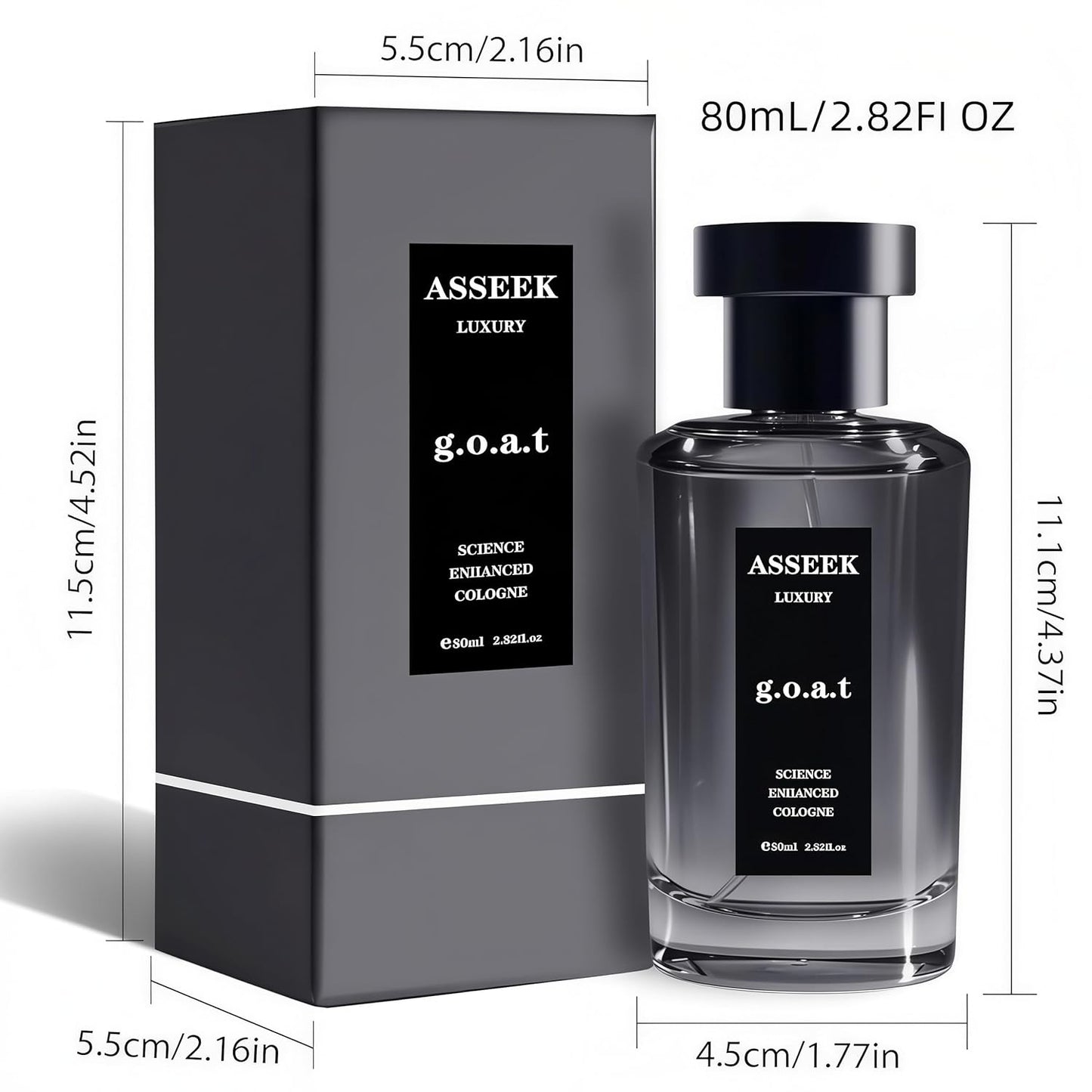 Luxury G.O.A.T Perfume for Men - Long-Lasting Woody Citrus Fragrance | 80ml (2.82 fl oz) Cologne for Daily Wear & Date Night