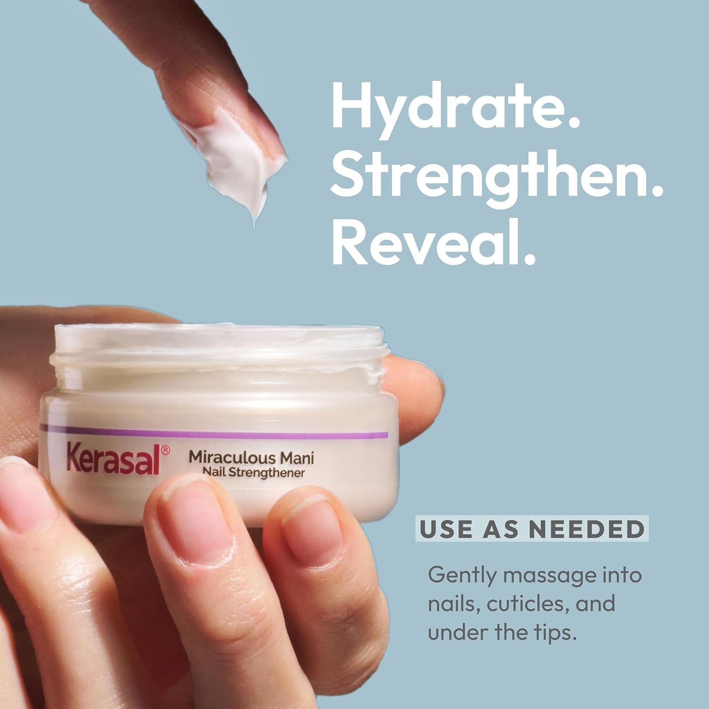 Kerasal Nail Strengthening Cream - Hydrolyzed Keratin & Shea Butter, 2 Oz | Repair & Nourish Nails