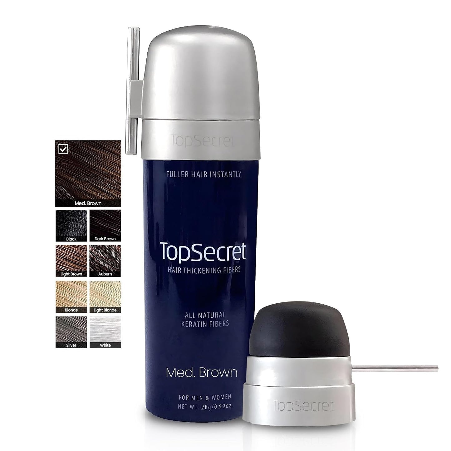 Hair Thickening Building Fibers - Natural & Undetectable Hair Filler for Men & Women | Weather-Resistant (Light Brown, Medium)