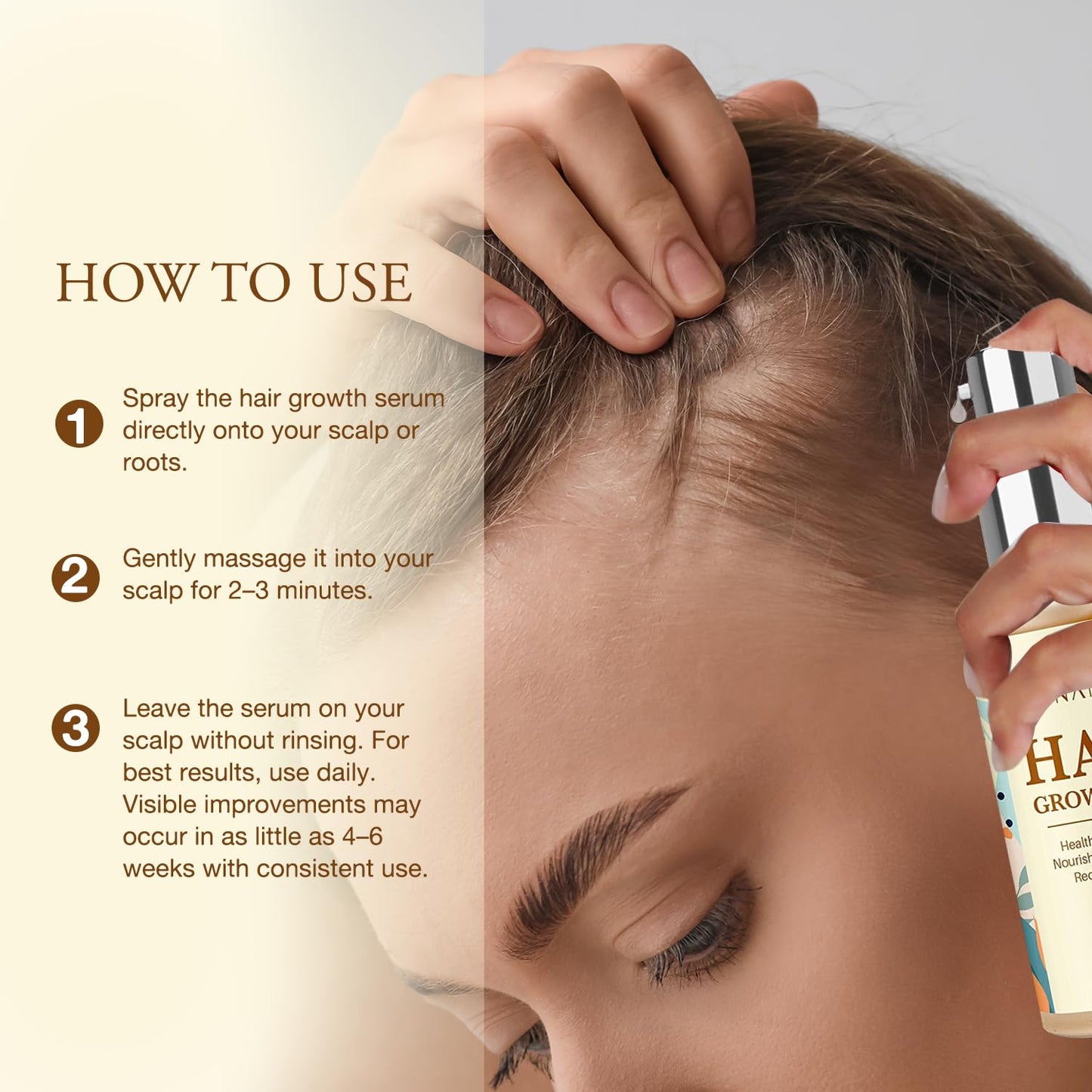 Hair Growth Oil - Natural Rosemary & Biotin Serum for Thinning Hair | Promotes Thicker, Fuller Hair for All Hair Types