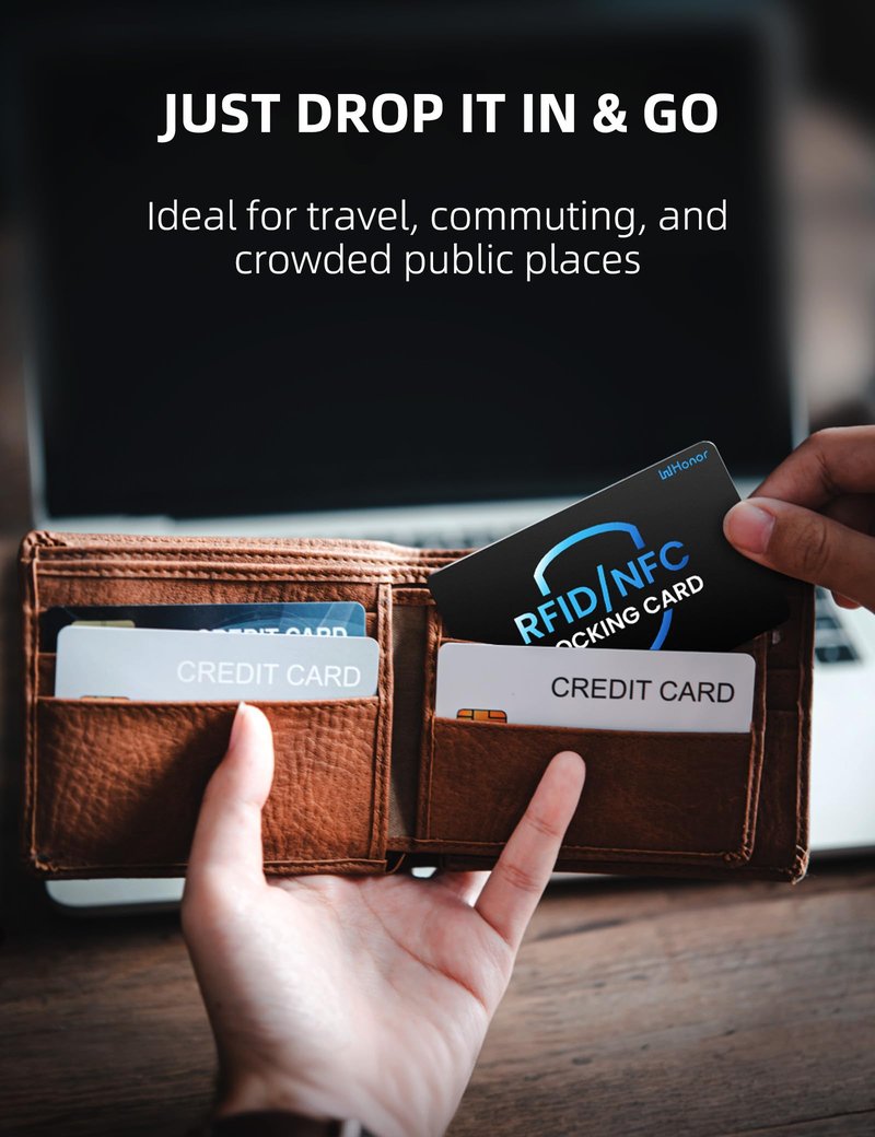 WHonor RFID Blocking Card 6 Pack, Bank Debit Credit Card Protector, Anti-Theft Contactless NFC Blocker, Entire Wallet Protection