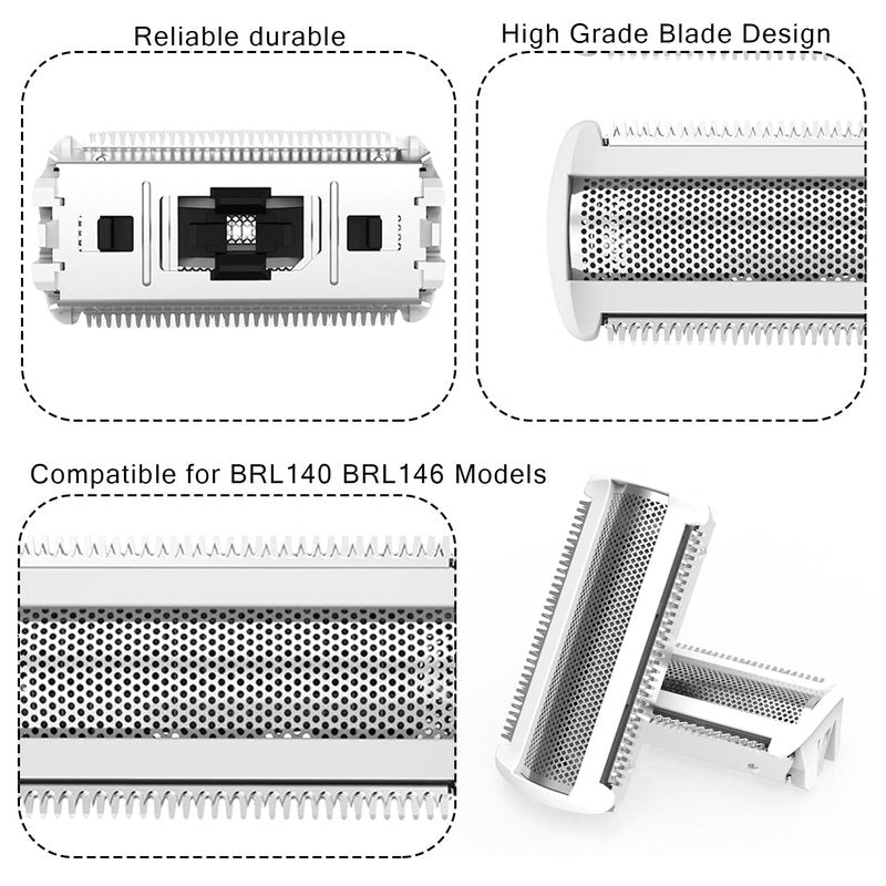 Replacement Shaver Head Foil Blade, Stainless Steel Electric Razor Replacement Head for Women, Compatible with BRL140 BRL146 Models, Wet Dry Trimmer Head for Face and Body Hair Removal