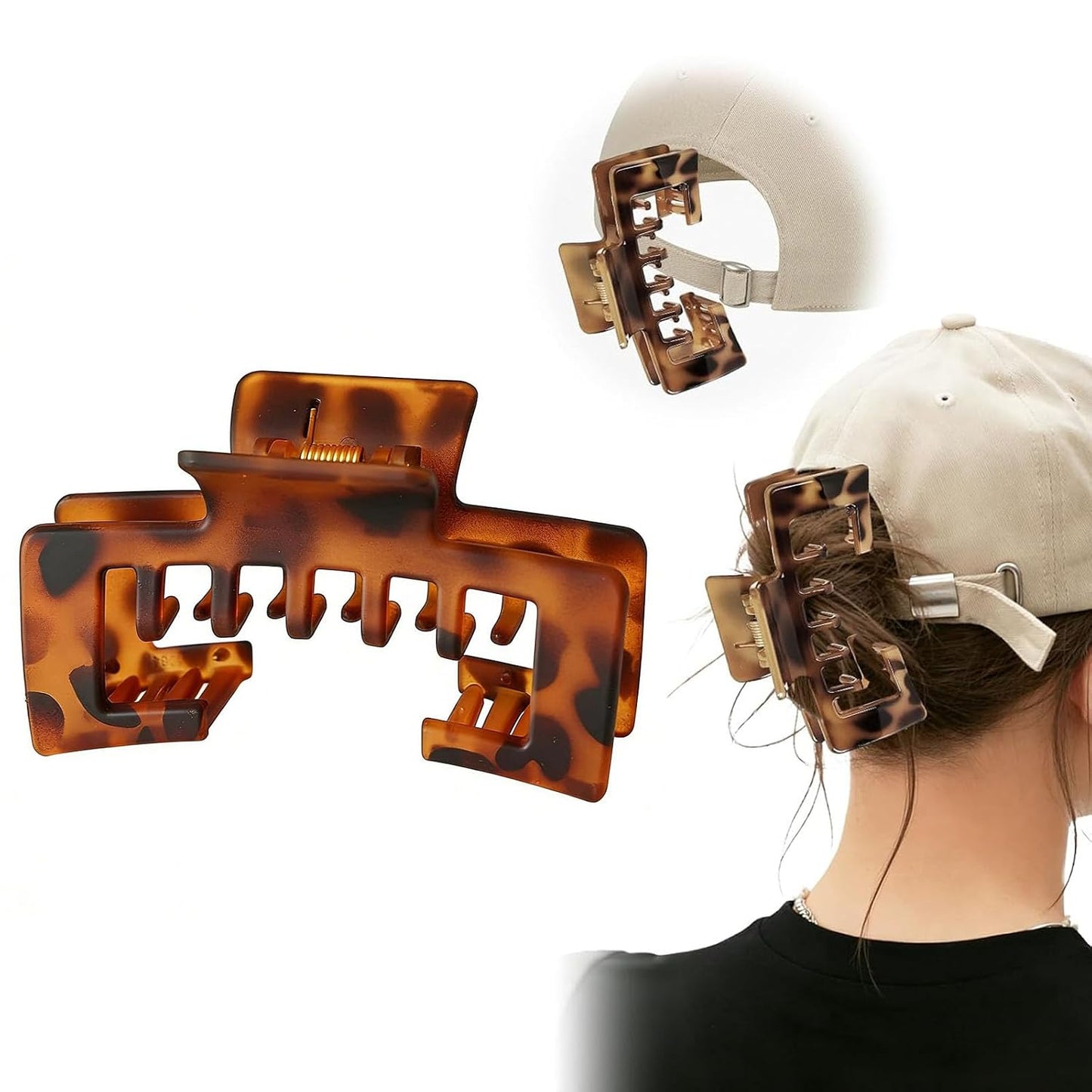 Large Hair Claw Clip for Baseball Caps - Non-Slip Strong Hold for Thick Hair | 5PCS