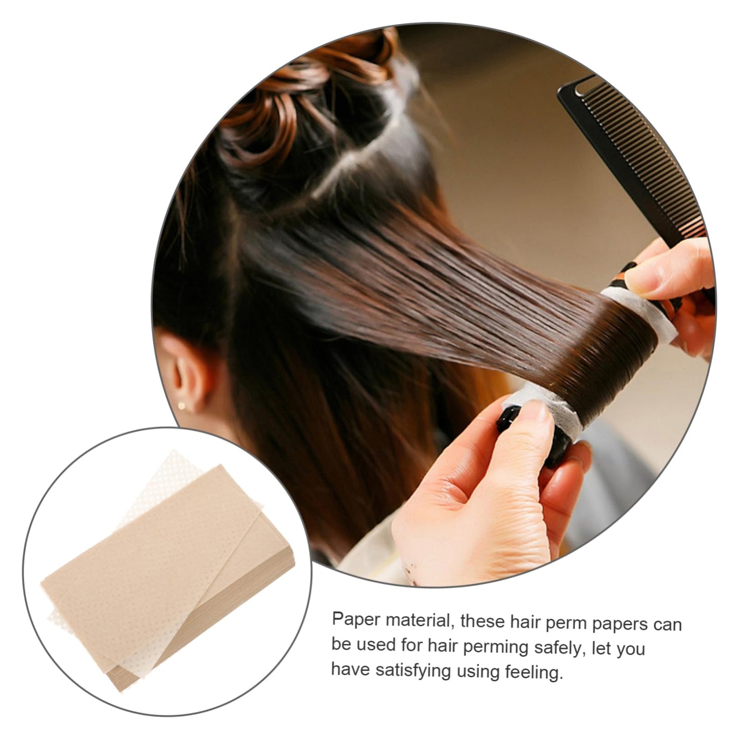 HONMEET 500Pcs Disposable Salon Perm Papers 4.13X2.75In Hair Perm Paper Wraps for Curling Perming Hair Styling Tools for Barber and Home Diy Hairdresser Supplies