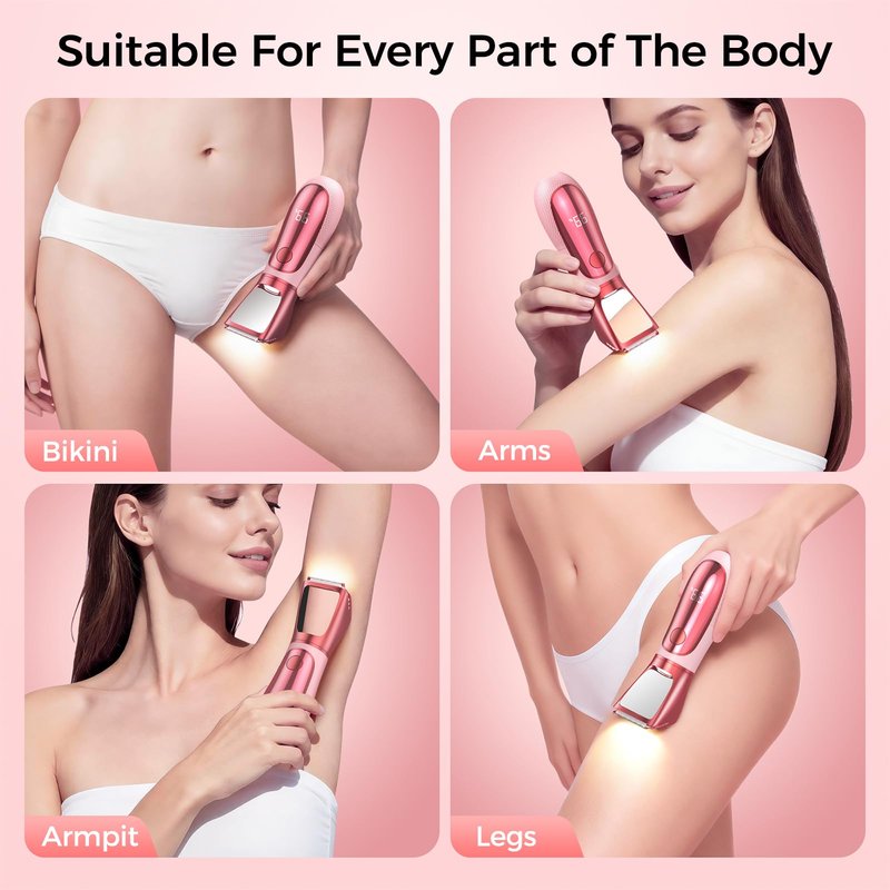 NIPOO Bikini Trimmer for Women, 2 in 1 Electric Razors Shaver, IPX7 Waterproof Body Hair Trimmer with Mirror, LED Light & Display, Painless Pubic Hair Removal, Pink