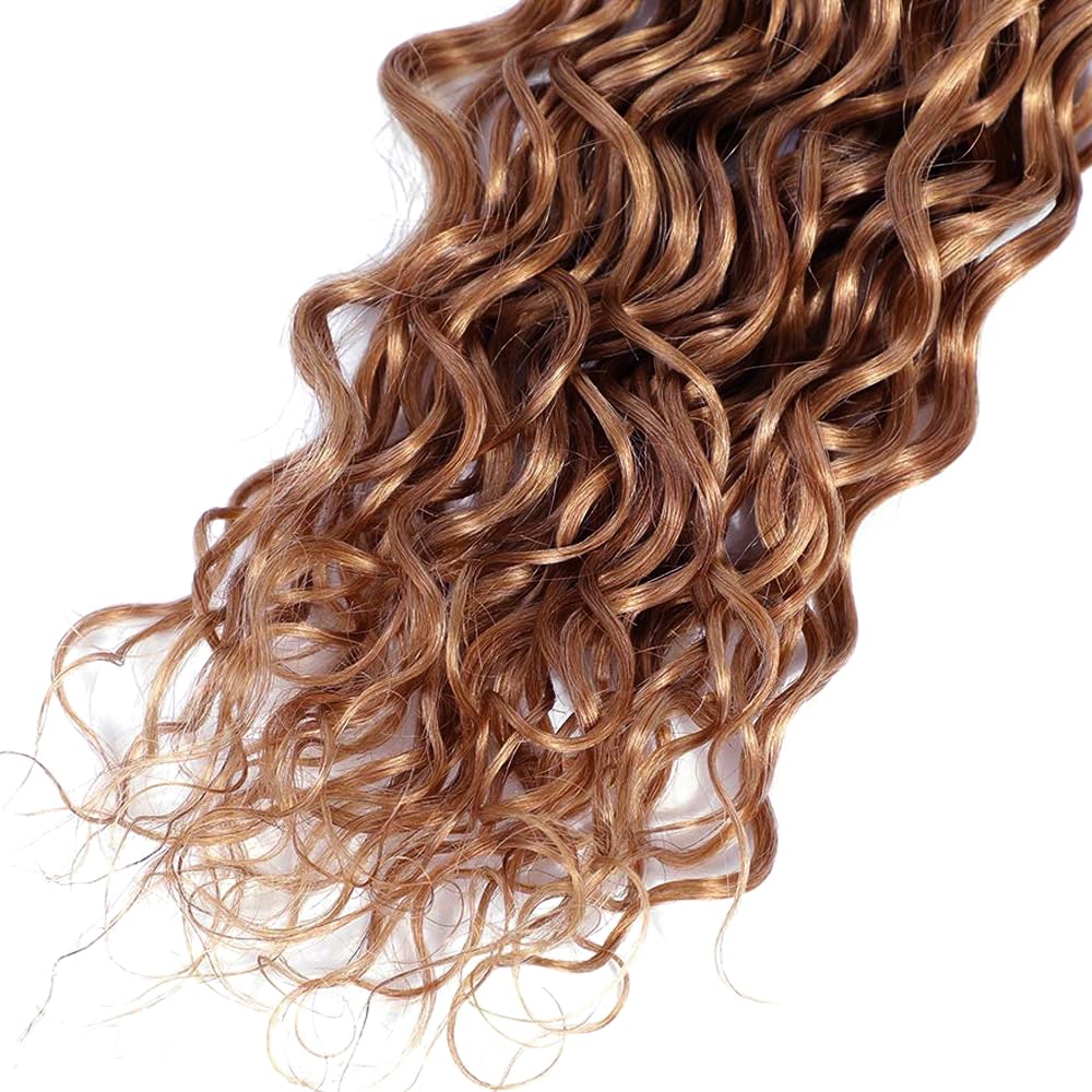 Light Brown Human Hair Bundles Color 30 Water Wave Bundles 26 28 30 inch LadrXadr Human Hair Bundle 150g