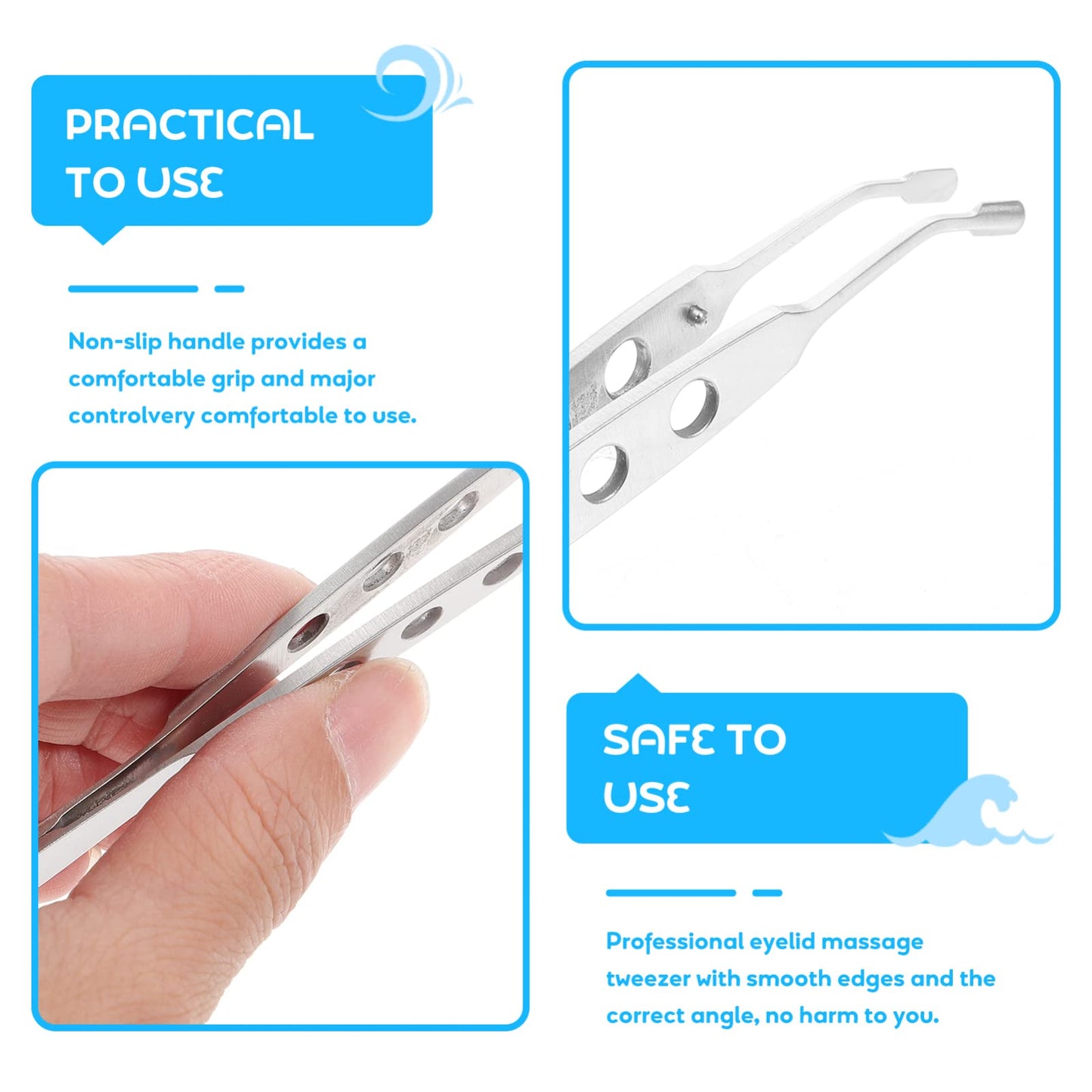 Uonlytech Meibomian Gland Expressor, Stainless Steel Eyelid Massage Professional Face Care Craft Tools for Dry Eyes