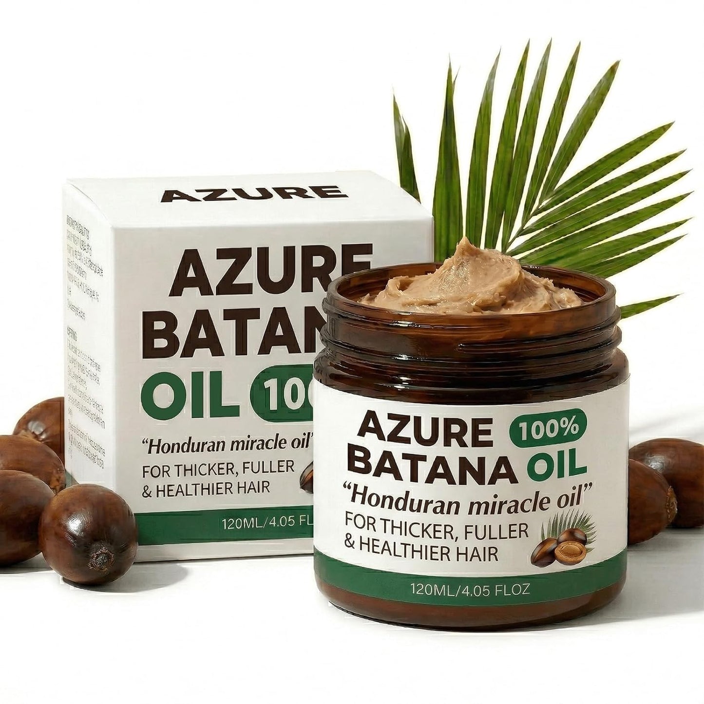 Batana Oil for Hair Growth - 100% Raw Organic Hair Mask | Prevents Hair Loss, Promotes Thickness - 4.06 fl oz (2 Pack)