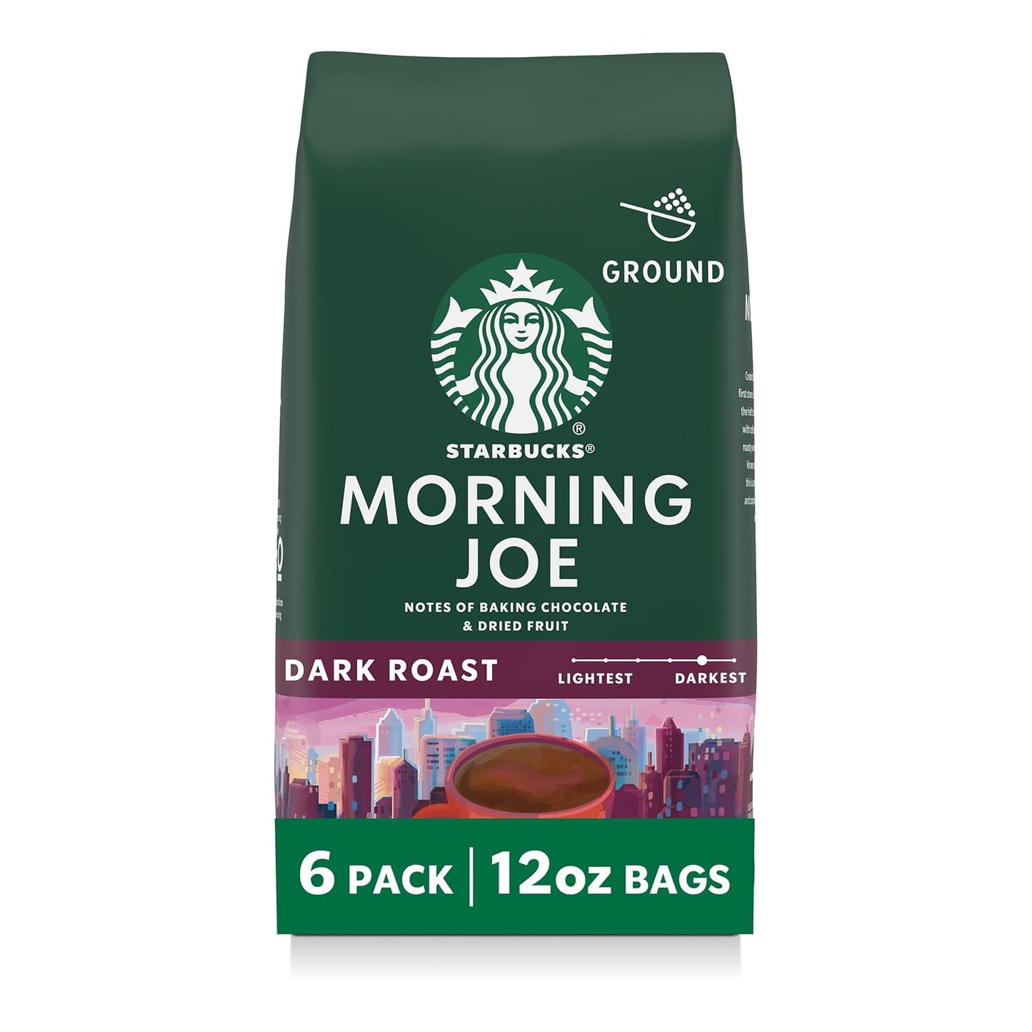 Starbucks Ground Coffee - Dark Roast Italian Blend | 100% Arabica, 18 oz Bag