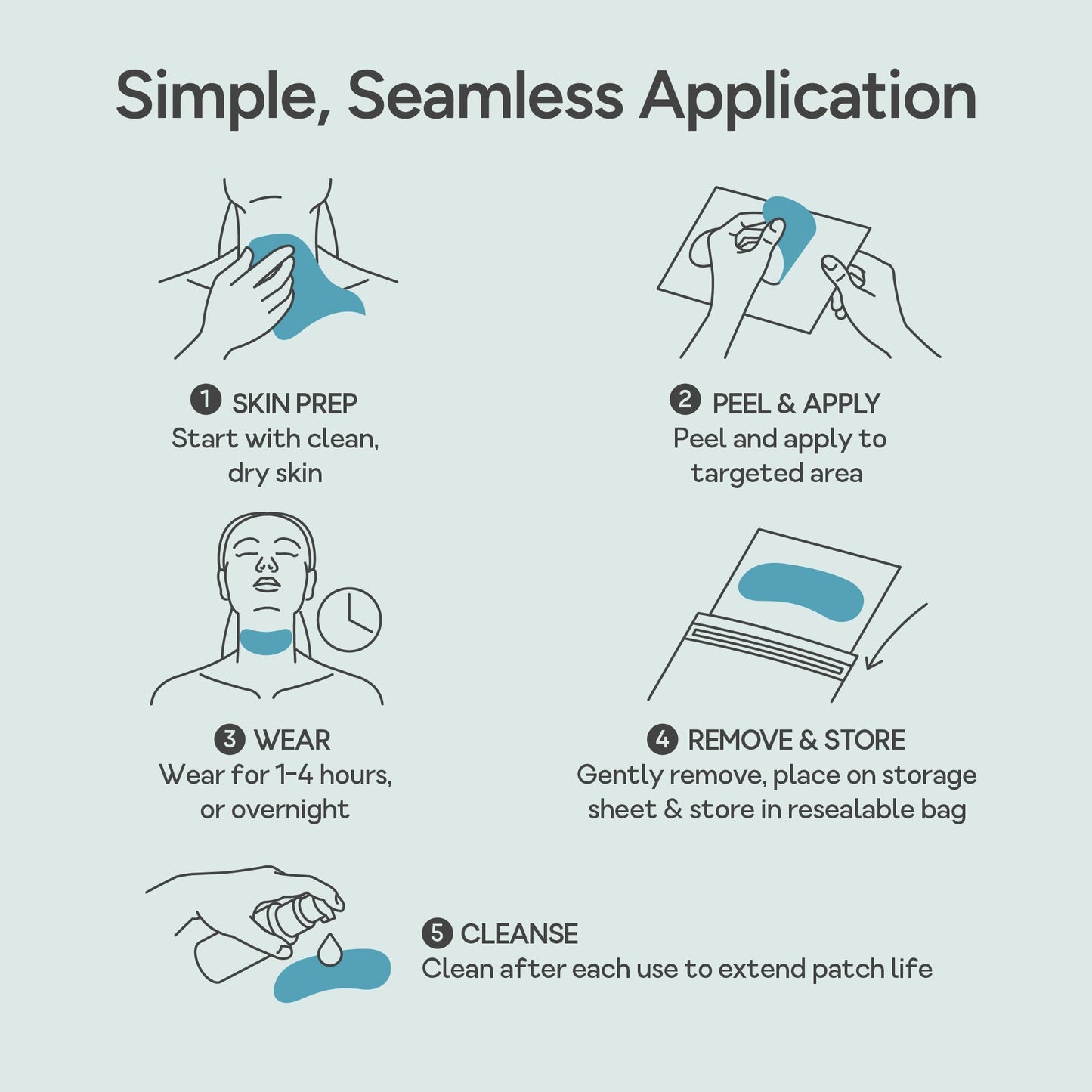 Bare Intent Reusable Silicone Anti-Wrinkle Patch for Neck | Hypoallergenic, Moisturizing & Smoothing Silicone Wrinkle Patch for Creases, Crepey Skin & Neck Lines | Contour-Fit | 1 pack | Up to 20 Uses