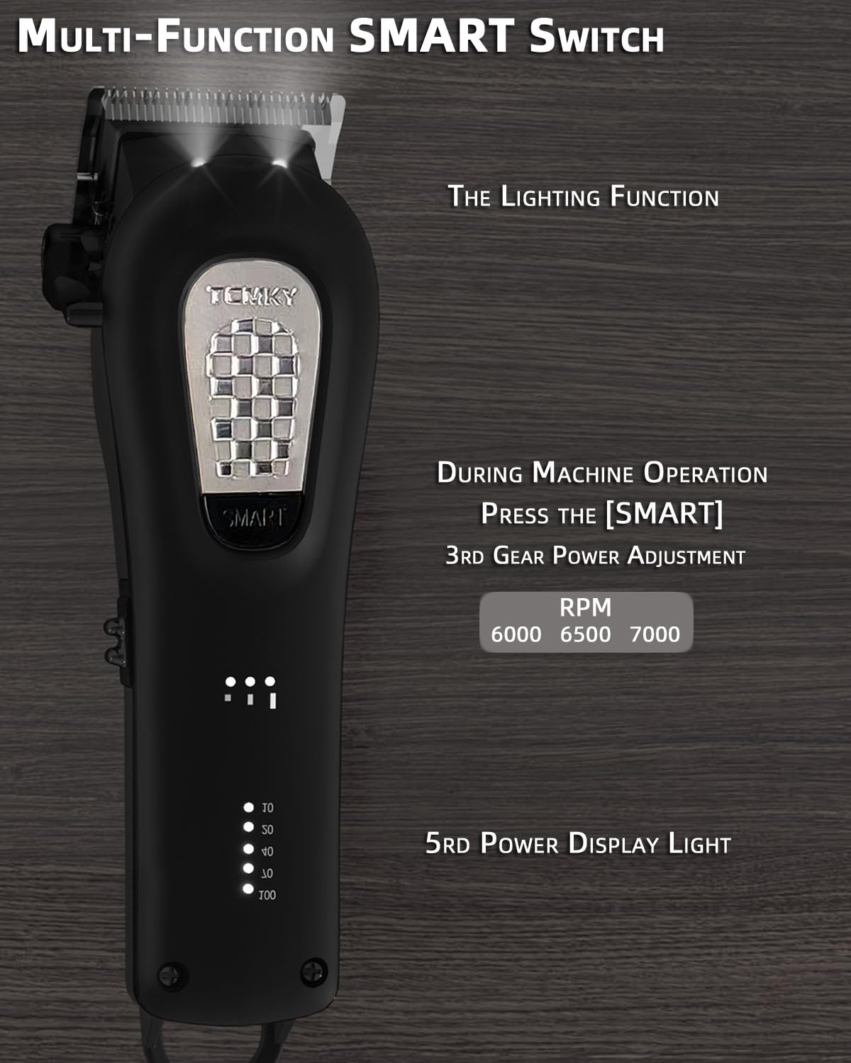 TCMKY Hair Clippers for Men Cordless&Corded Barber Clippers for Hair Cutting & Grooming Professional Hair Trimmer for Men Rechargeable Hair Trimmer Kit for Household(Black)