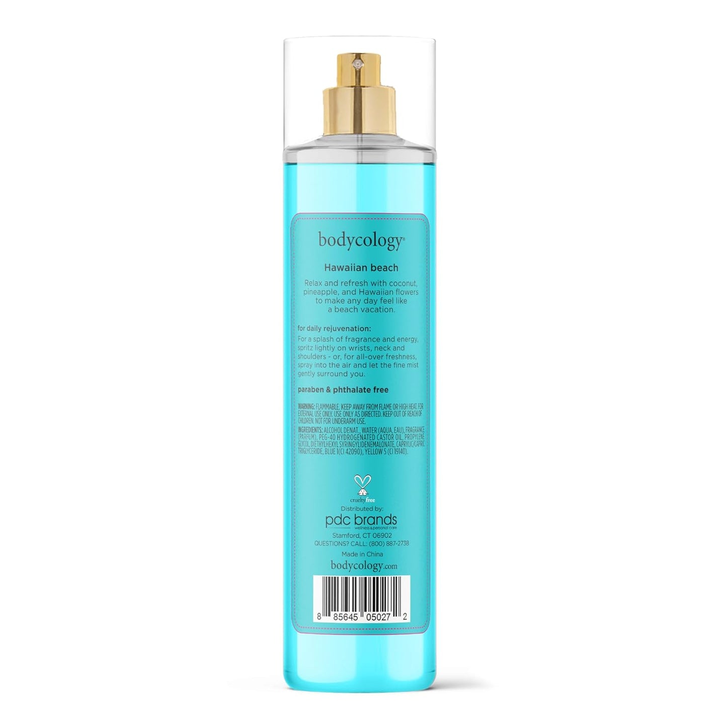 Bodycology Hawaiian Beach Body Mist - Long-Lasting Fragrance, 8 fl oz (Pack of 2)