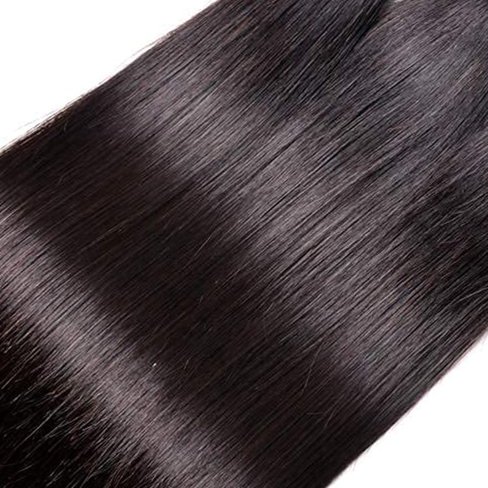 GveoXvo Human Hair Bundles Straight Human Hair Bundle 22 24 26 Inch Unprocessed Virgin Mixed Length 1b Color Bundle Hair Extensions