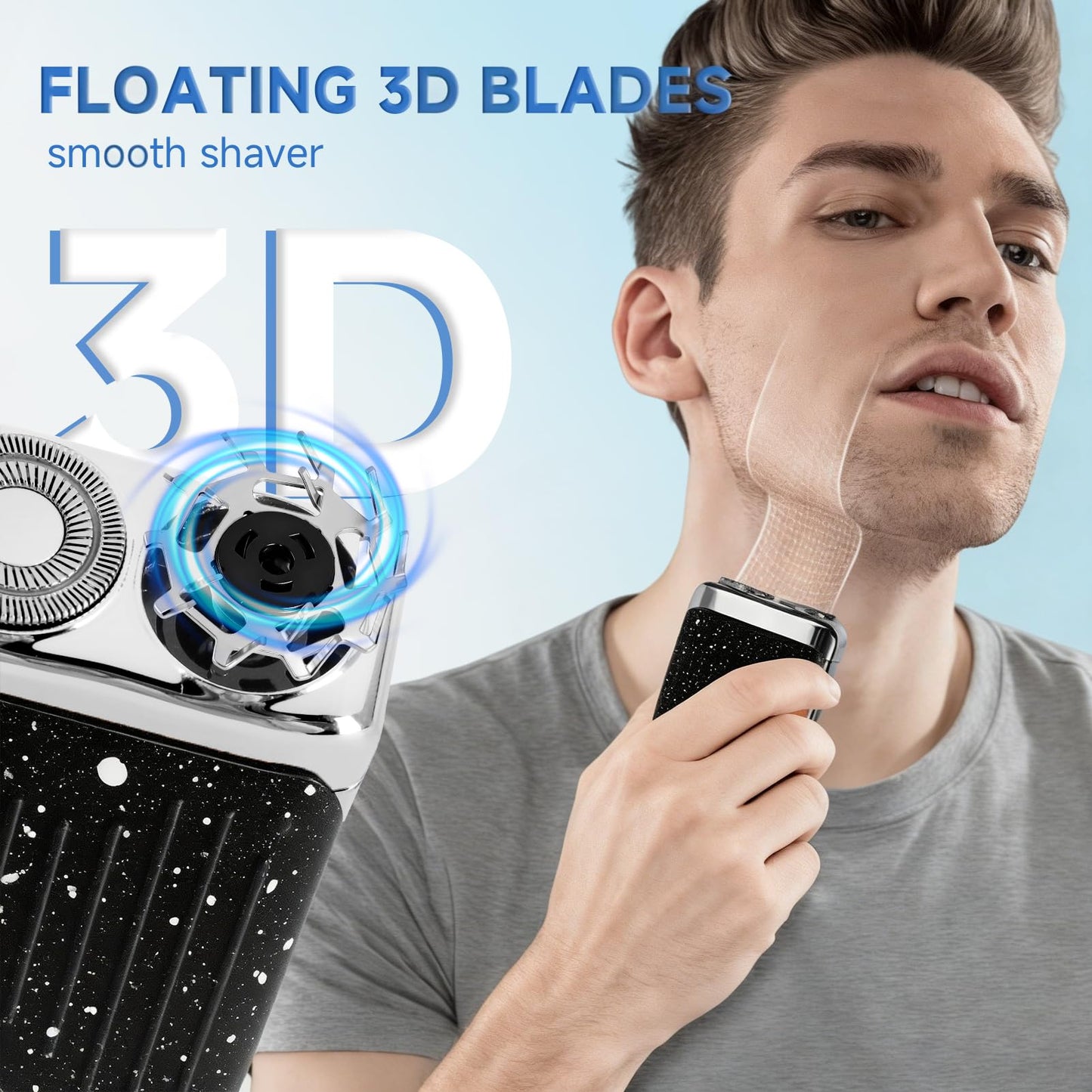 Mini Portable Electric Shaver for Men Double Head Travel Razor USB-C Rechargeable 2 Pack Black Travel Shaver for Men Dry Shave Detachable Head Washable Razor Easy Cleaning Send to Parents Boyfriend