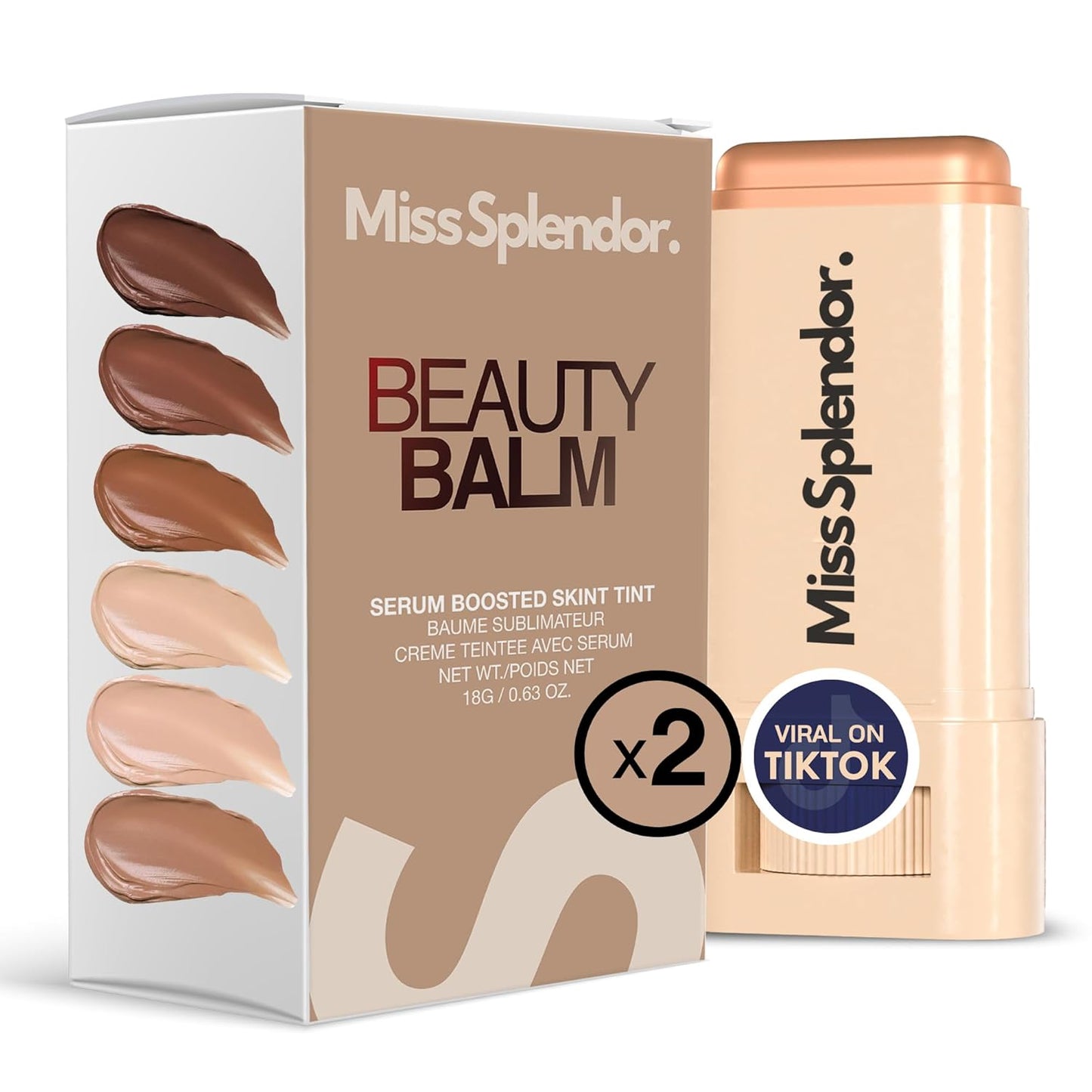 Beauty Balm Skin Tint - Serum-Boosted Stick for Black Women | Hybrid Foundation with Sheer-to-Light Buildable Coverage (Shade 6)