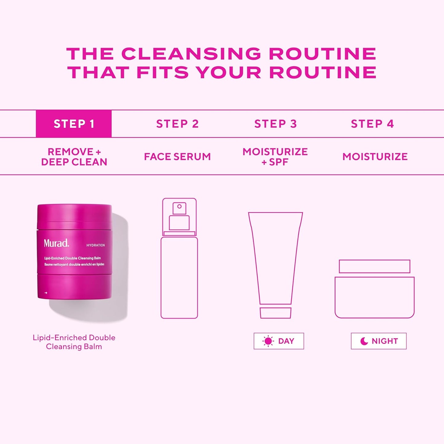 Murad Lipid-Enriched Double Cleansing Balm - Hydrating Balm-to-Oil Face Cleanser | Removes Long-Wear Makeup & SPF - 1.7 Fl Oz