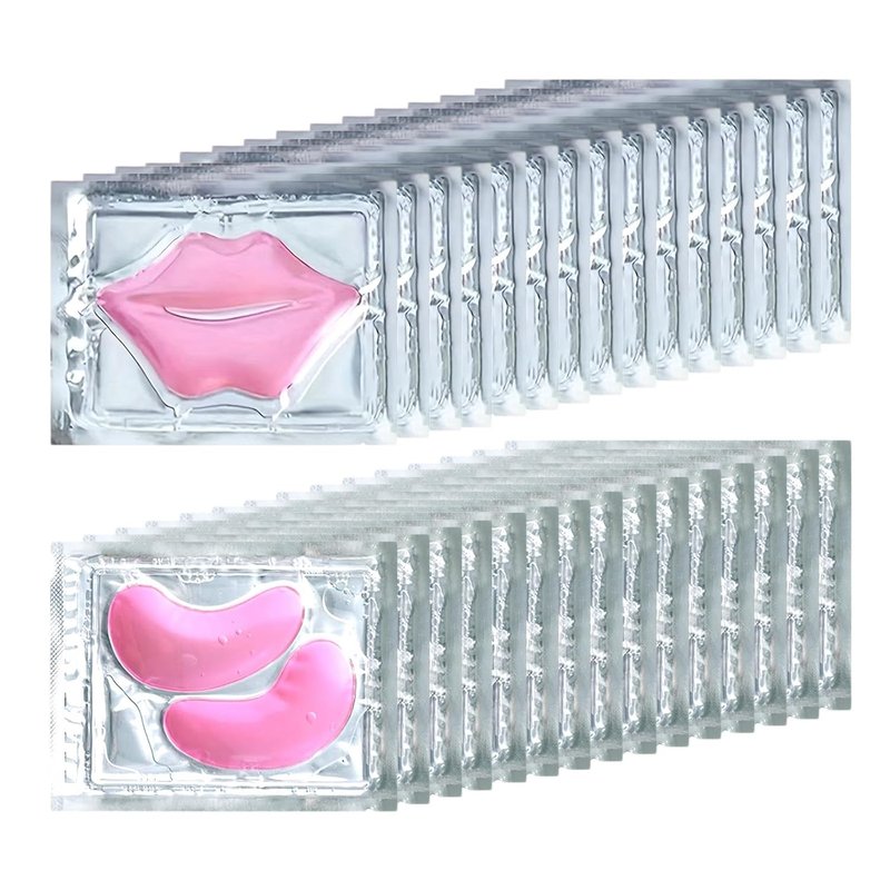 Collagen Eye Masks & Lip Masks - Pink Under Eye Patches for Puffy Eyes | Korean Skincare Gift Set