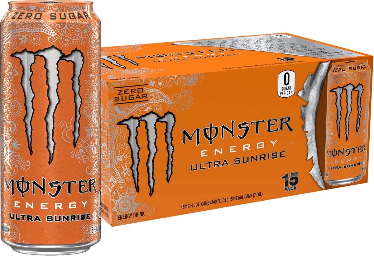 Monster Energy Zero Ultra Sugar Free Energy Drink - 16 Oz | Pack of 15 Cans