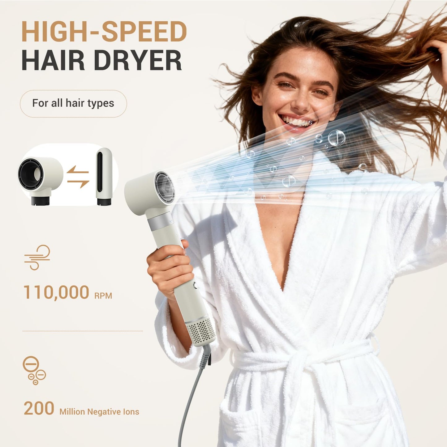 6 in 1 Hair Styler, High Speed Ionic Hair Dryer with Auto-Wrap Curlers, Blow Dryer Oval Brush & Volumizer, No Heat Damage Hot Air Styler for Fast Drying, Curling, Smoothing & Volume