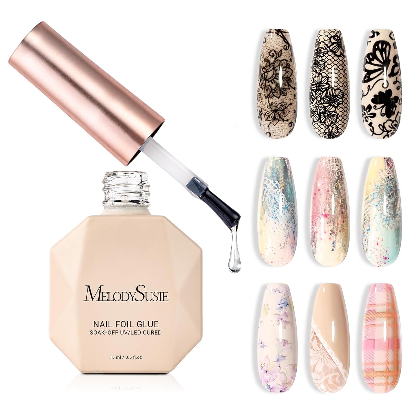 MelodySusie Matte Gel Top Coat - Long-Lasting UV Curable 15ml for DIY Nail Art | Powder-Resist Formula