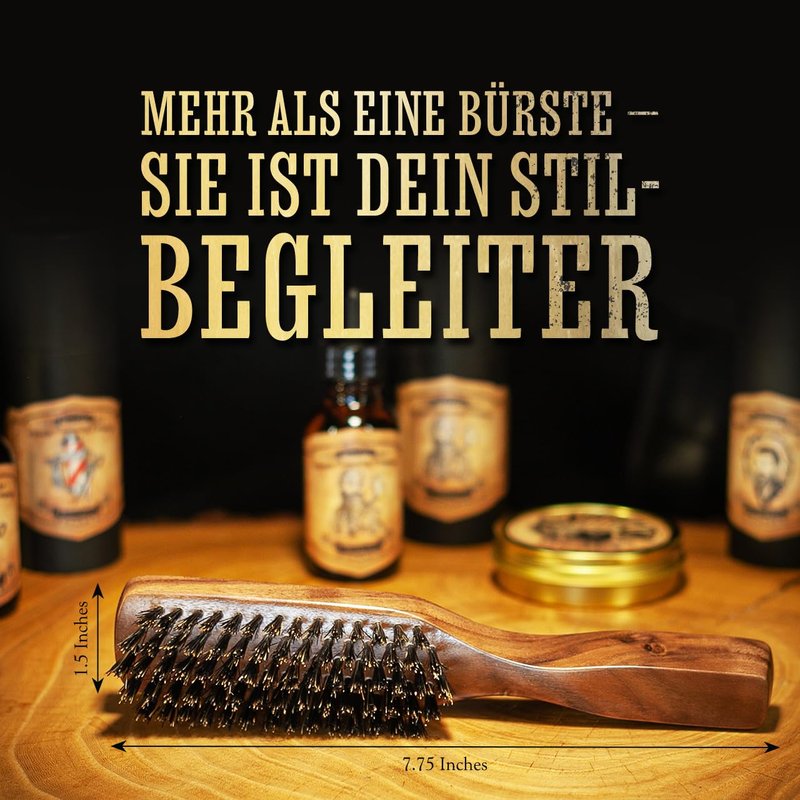Death Grip Beard Brush and Comb (Wooden Death Grip Brush For Grooming Beards & Hair)