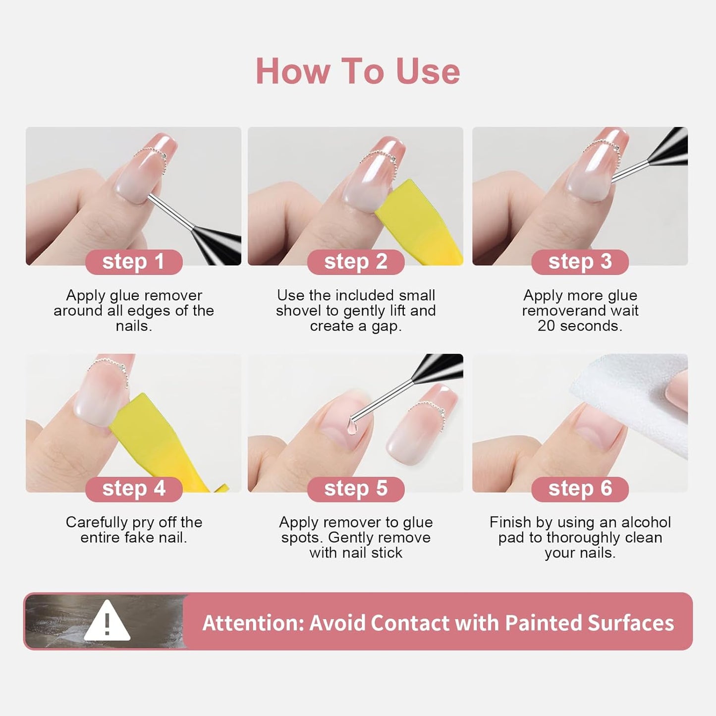 Nail Glue Remover - Acetone-Free Solid Gel for Press-On Nails | 60ml with Tool