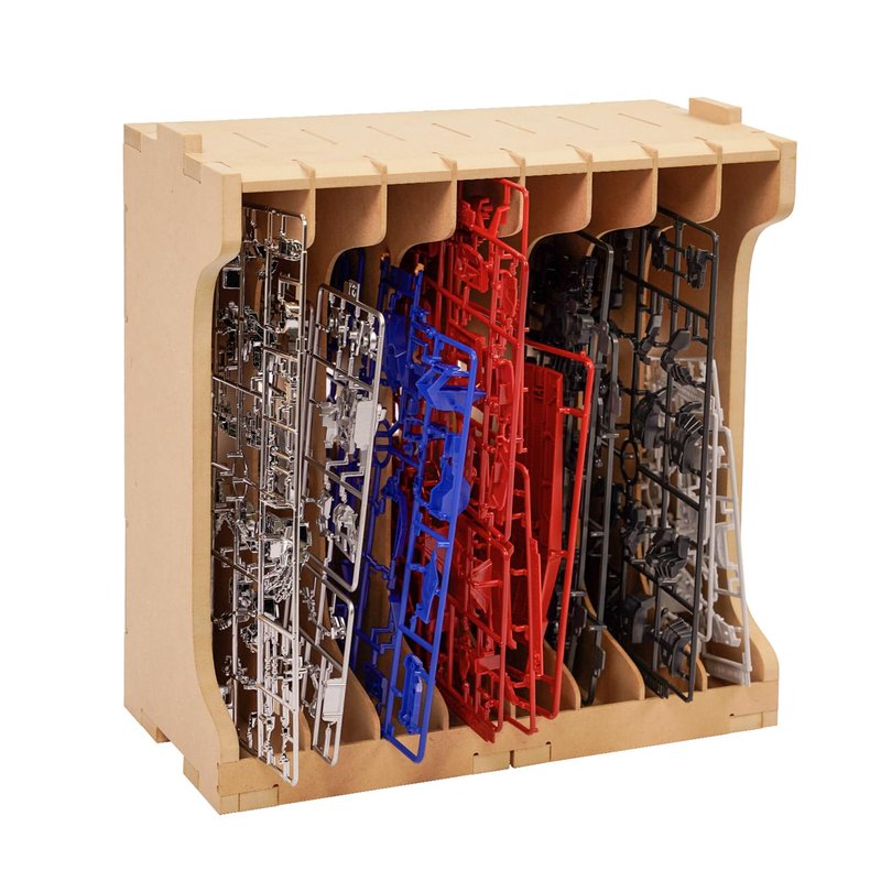 Bucasso Parts Shelf for Gundam, DIY Model Making Accessories, MDF Material, Wooden Runner Stand for Hobby Model Making Parts, GK7