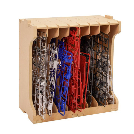 Bucasso Parts Shelf for Gundam, DIY Model Making Accessories, MDF Material, Wooden Runner Stand for Hobby Model Making Parts, GK7