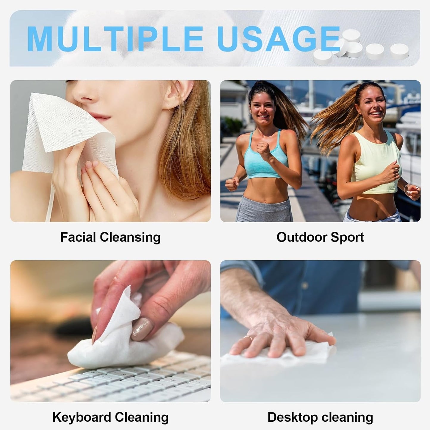 Compressed Towels - 200 PCS Disposable Portable Hand Towels for Travel | Camping & Home Use