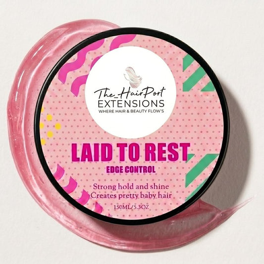 The Hairport Extensions Laid to Rest Edge Control Gel for 4C Kinky Coily Hair, Extra Hold Edge Gel, High Hold Braiding Formula, Smooth Baby Hair, No Residue, No Frizz, Long Lasting - 150ml